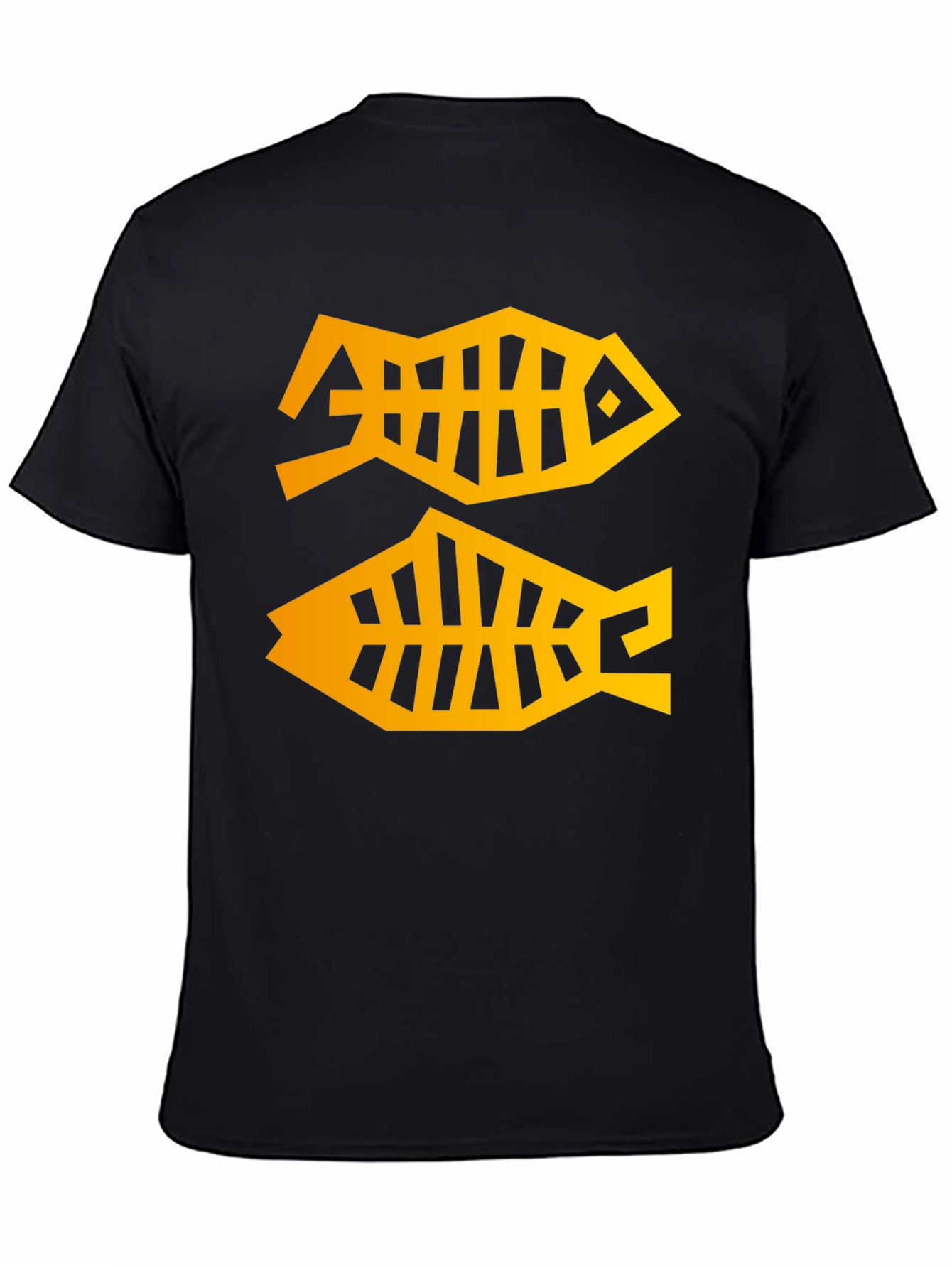 Abstract Fish T-Shirt - Black Graphic Tee - 4
