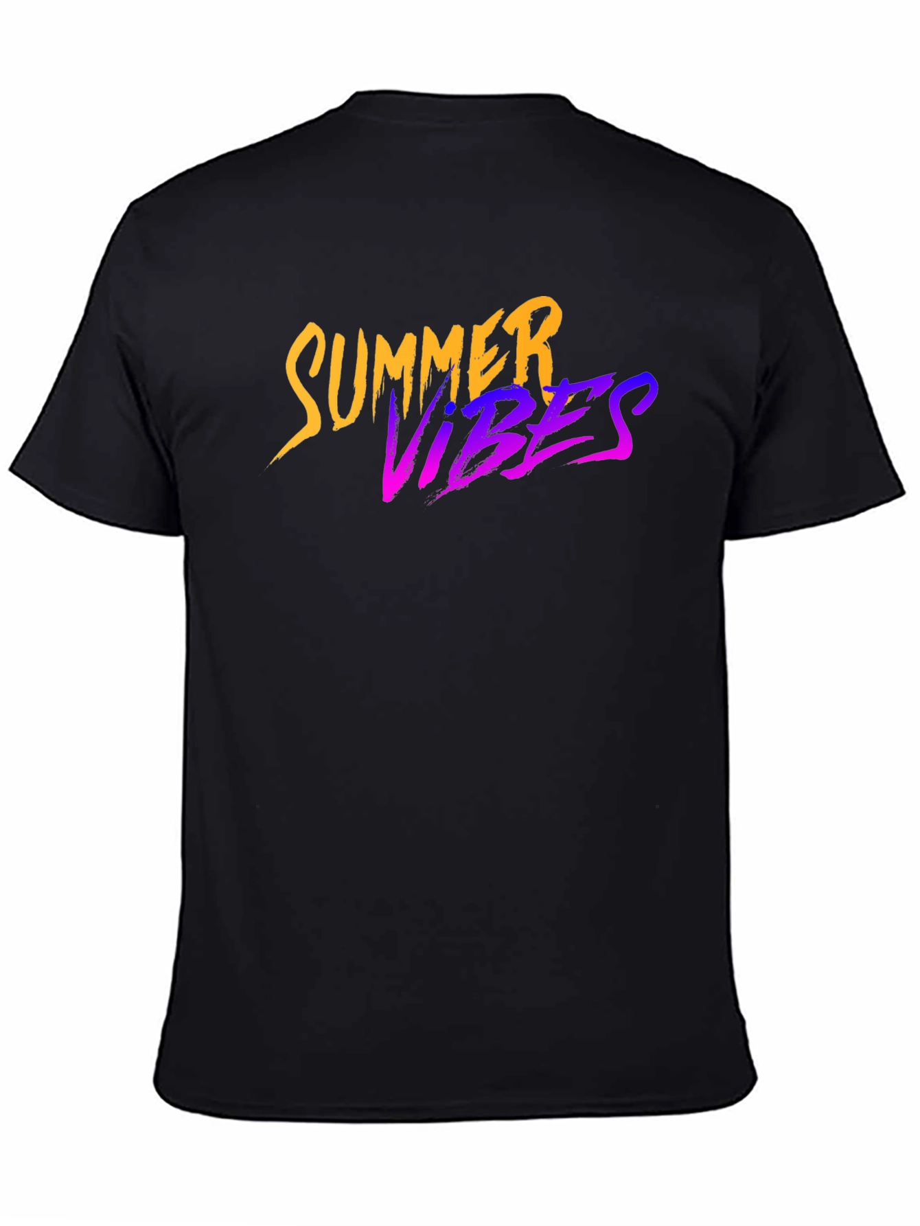 Black Summer Vibes Graphic Black T-Shirt view 4