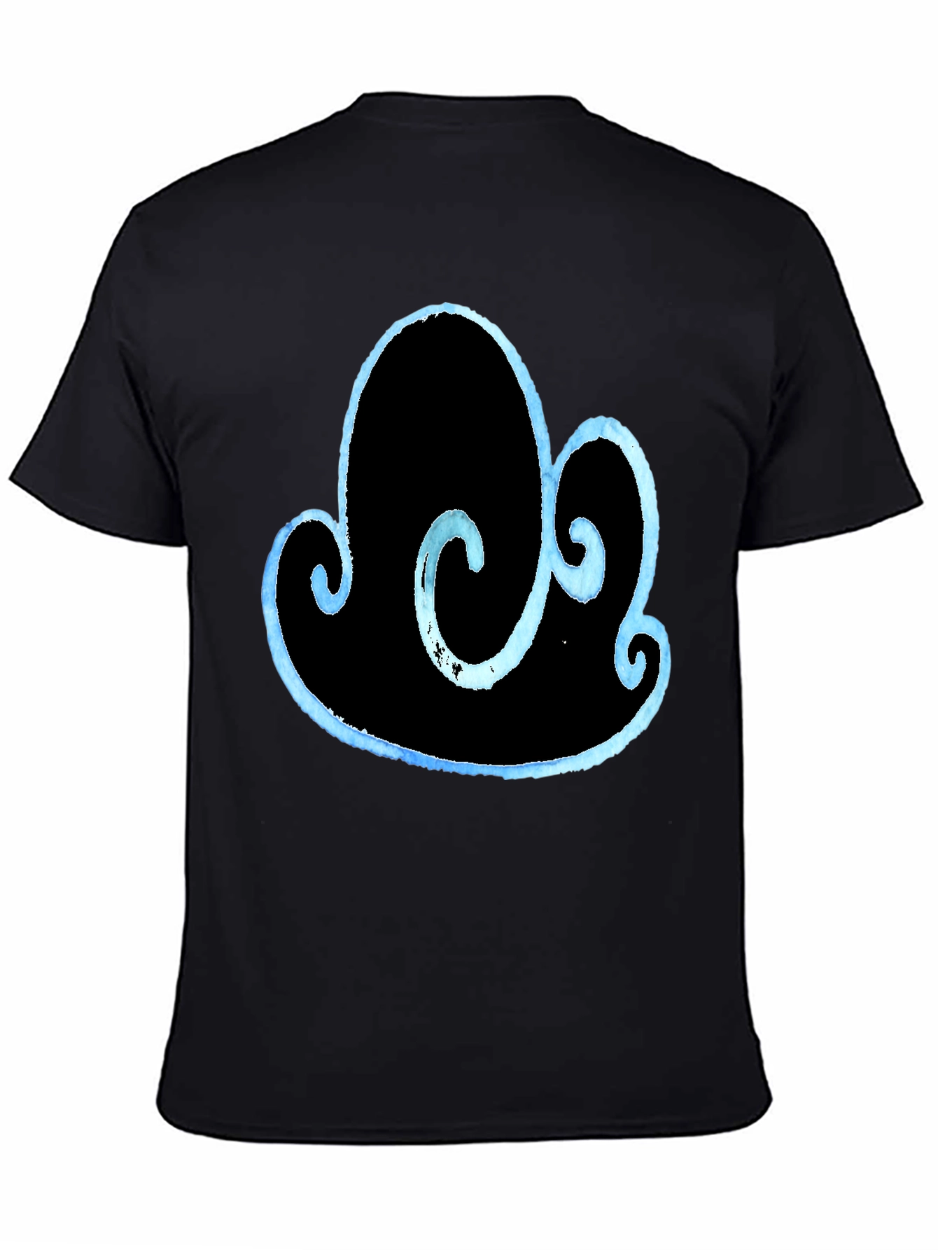 Black Abstract Cloud Design T-Shirt view 4