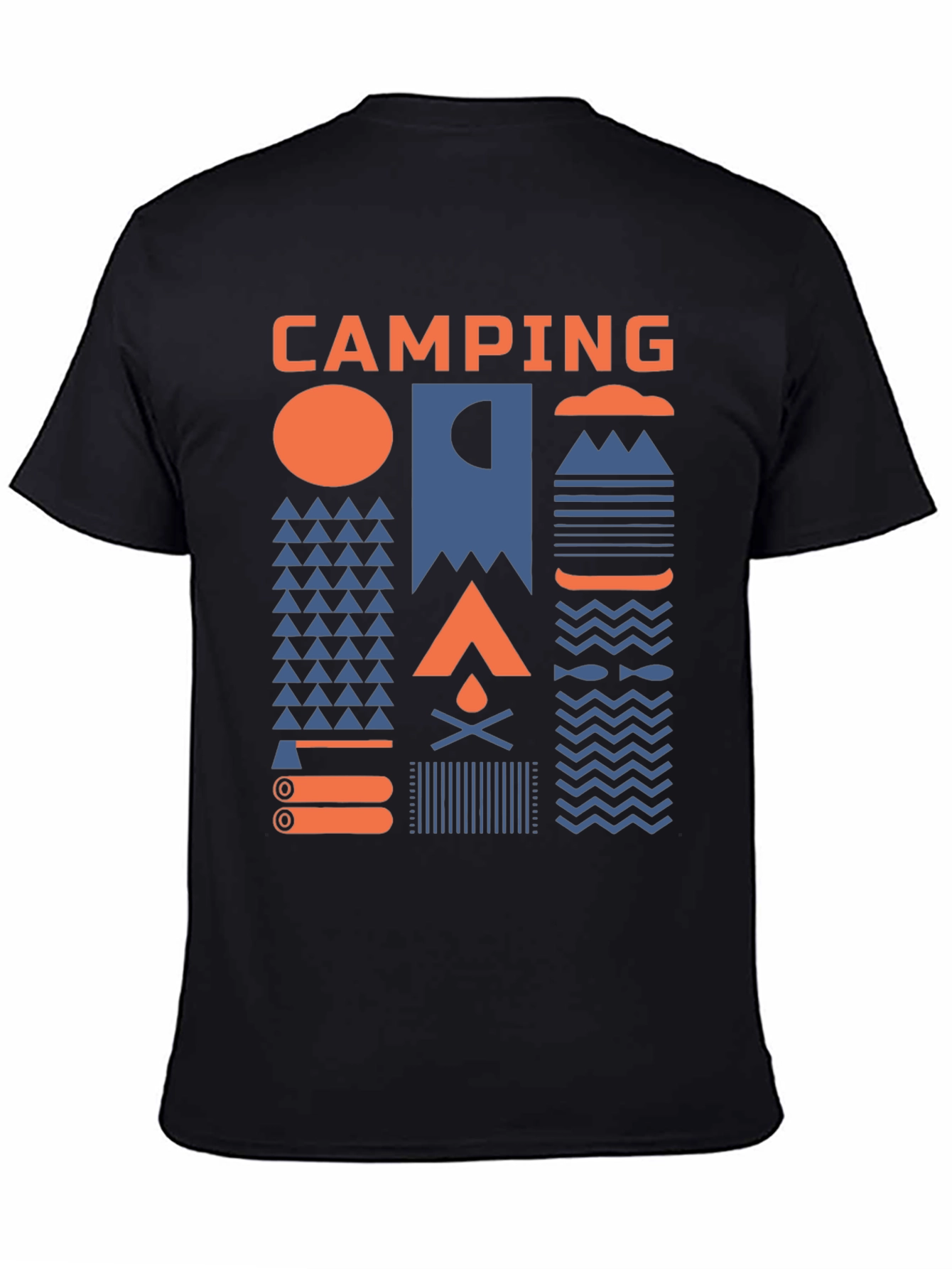 Black Camping Graphic T-Shirt - Unisex view 4