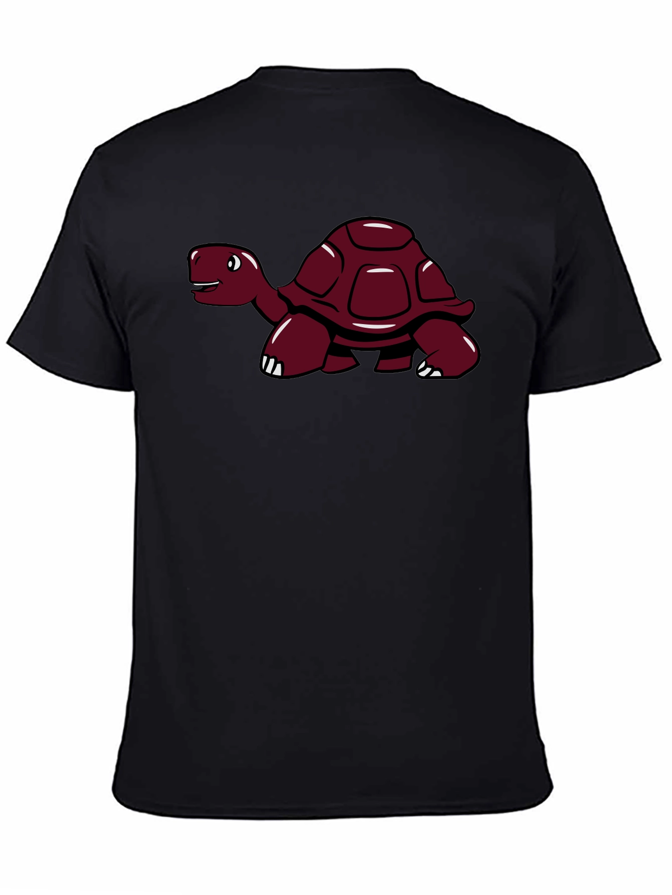 Black Turtle Graphic Tee - Black Cotton Casual Shirt view 4