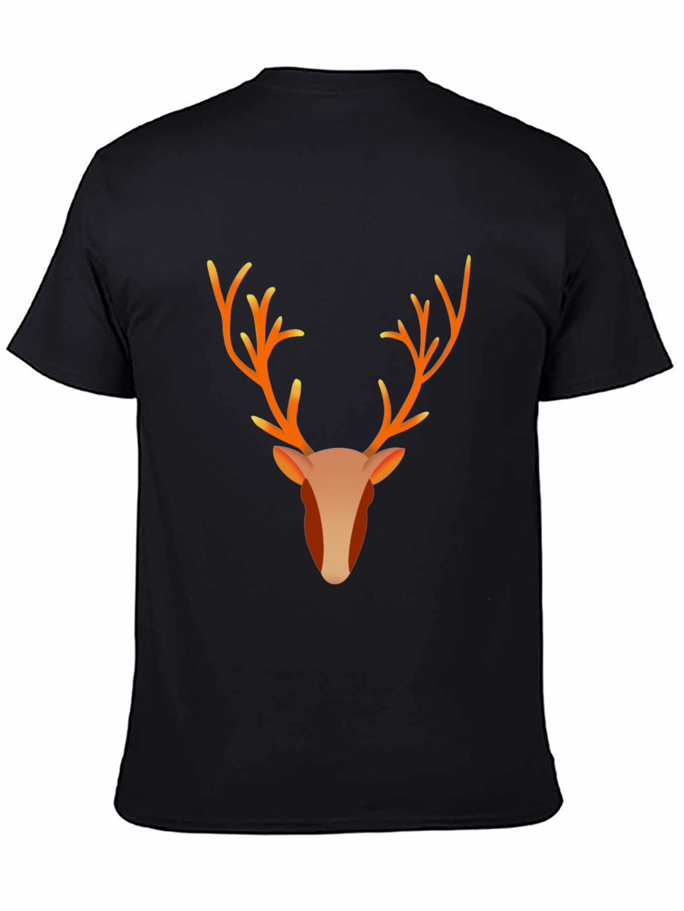 Black Reindeer Graphic Tee - Black Cotton Blend T-Shirt view 4