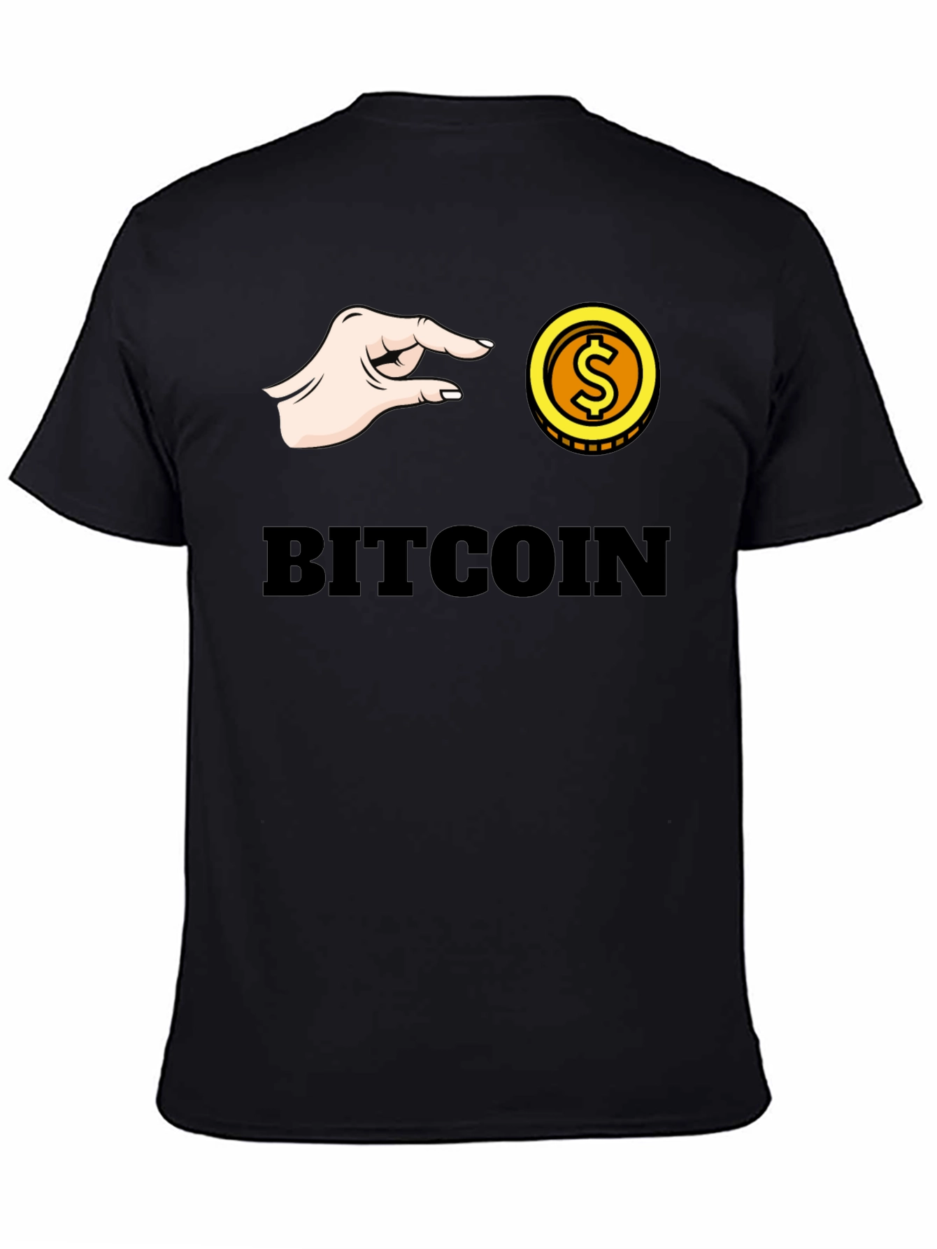 Black Bitcoin Pinch T-Shirt - Crypto Graphic Tee view 4