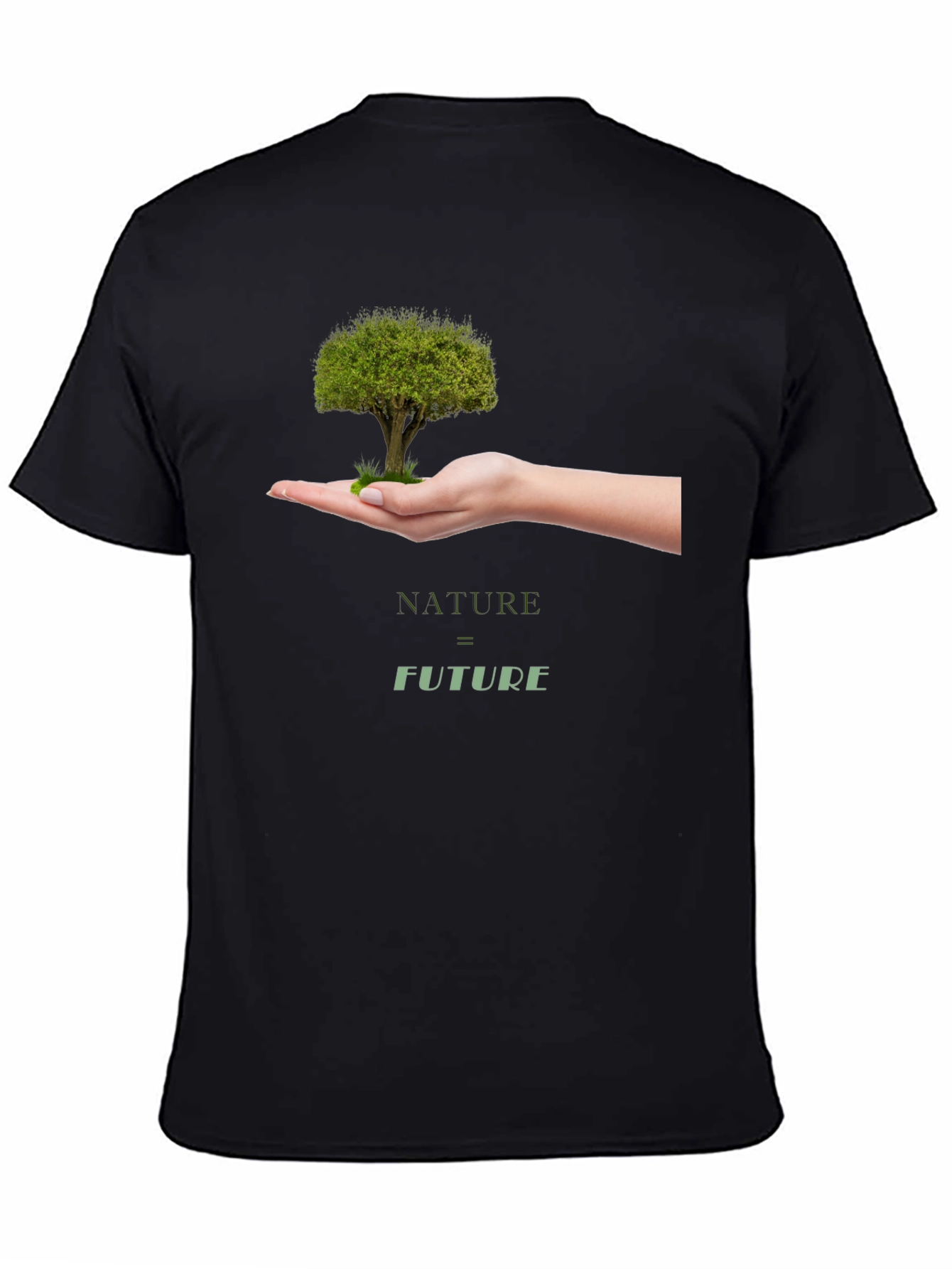 Black Nature = Future Graphic Tee - Black Cotton view 4
