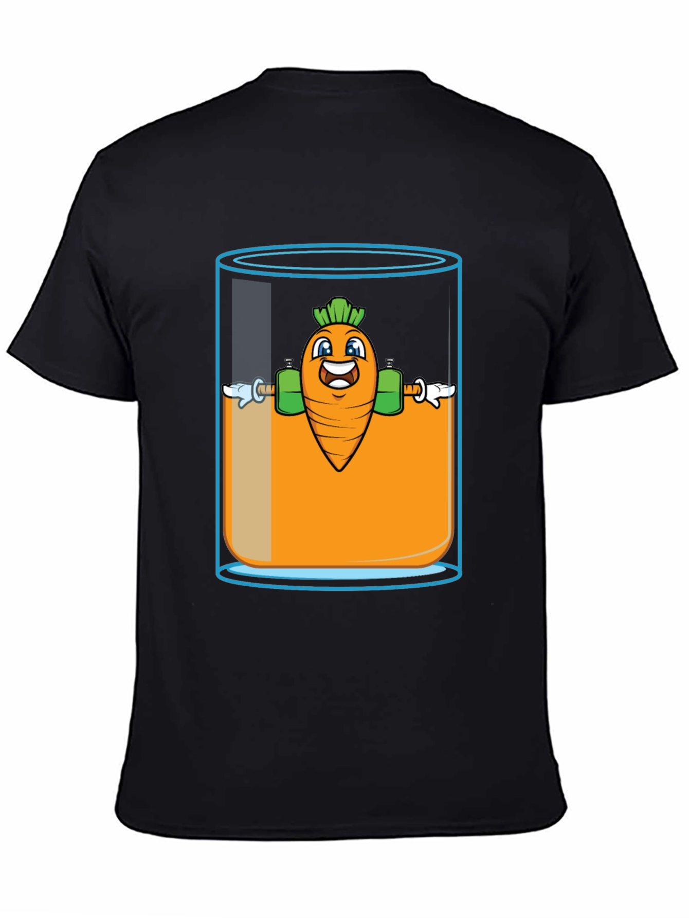 Black Funny Carrot Juice Gym T-Shirt - Black view 4