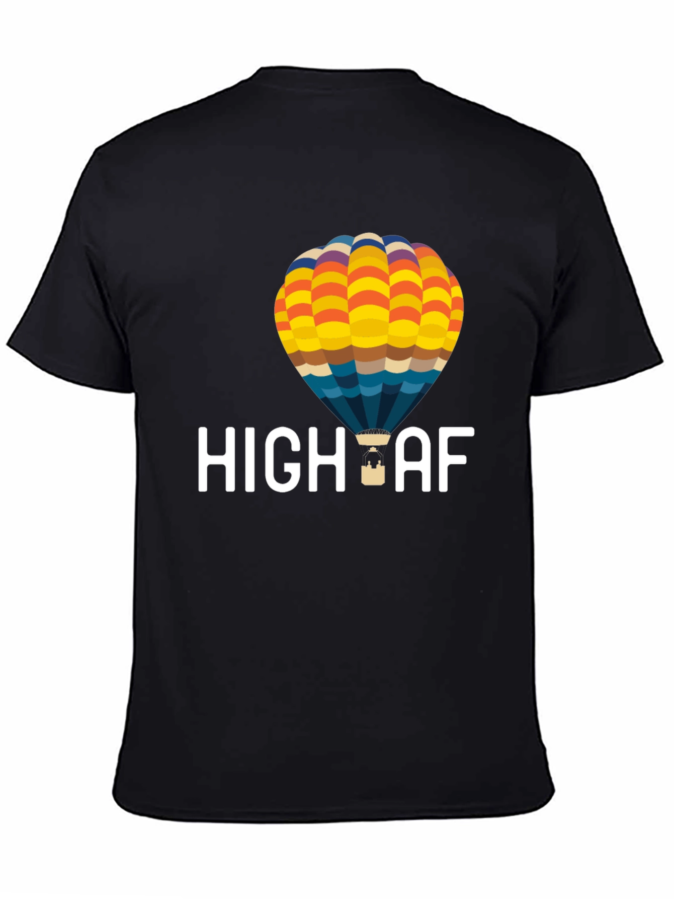 Black High AF Hot Air Balloon T-Shirt - Black view 4