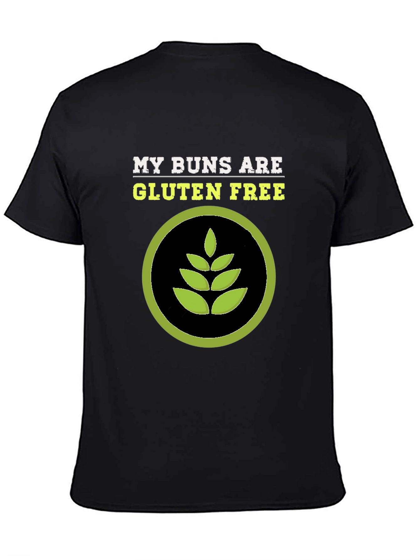 Black Gluten-Free Buns Graphic T-Shirt view 4