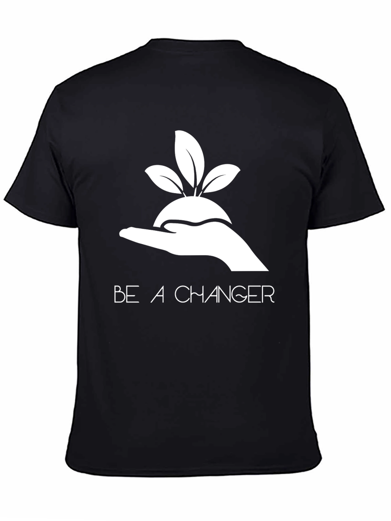 Black Eco-Friendly 'Be A Changer' Graphic Tee view 4