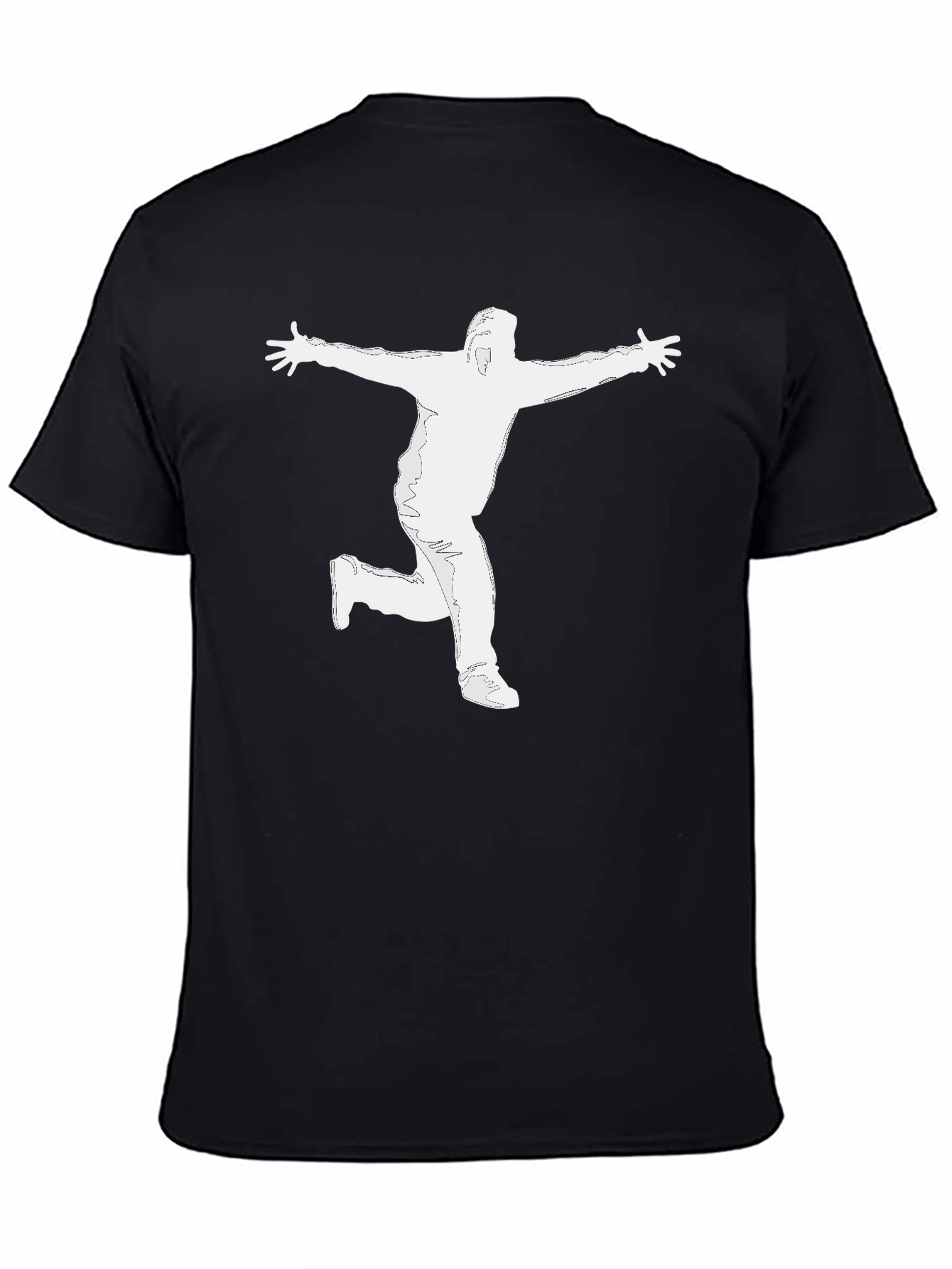 Black Men's Black Graphic T-Shirt - Silhouette Design view 4