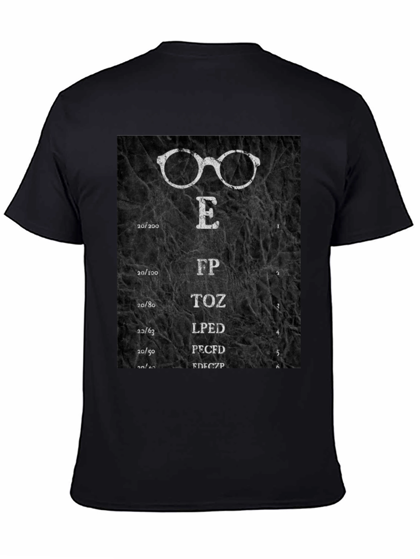 Black Eye Chart T-Shirt - Funny Optometry Tee view 4
