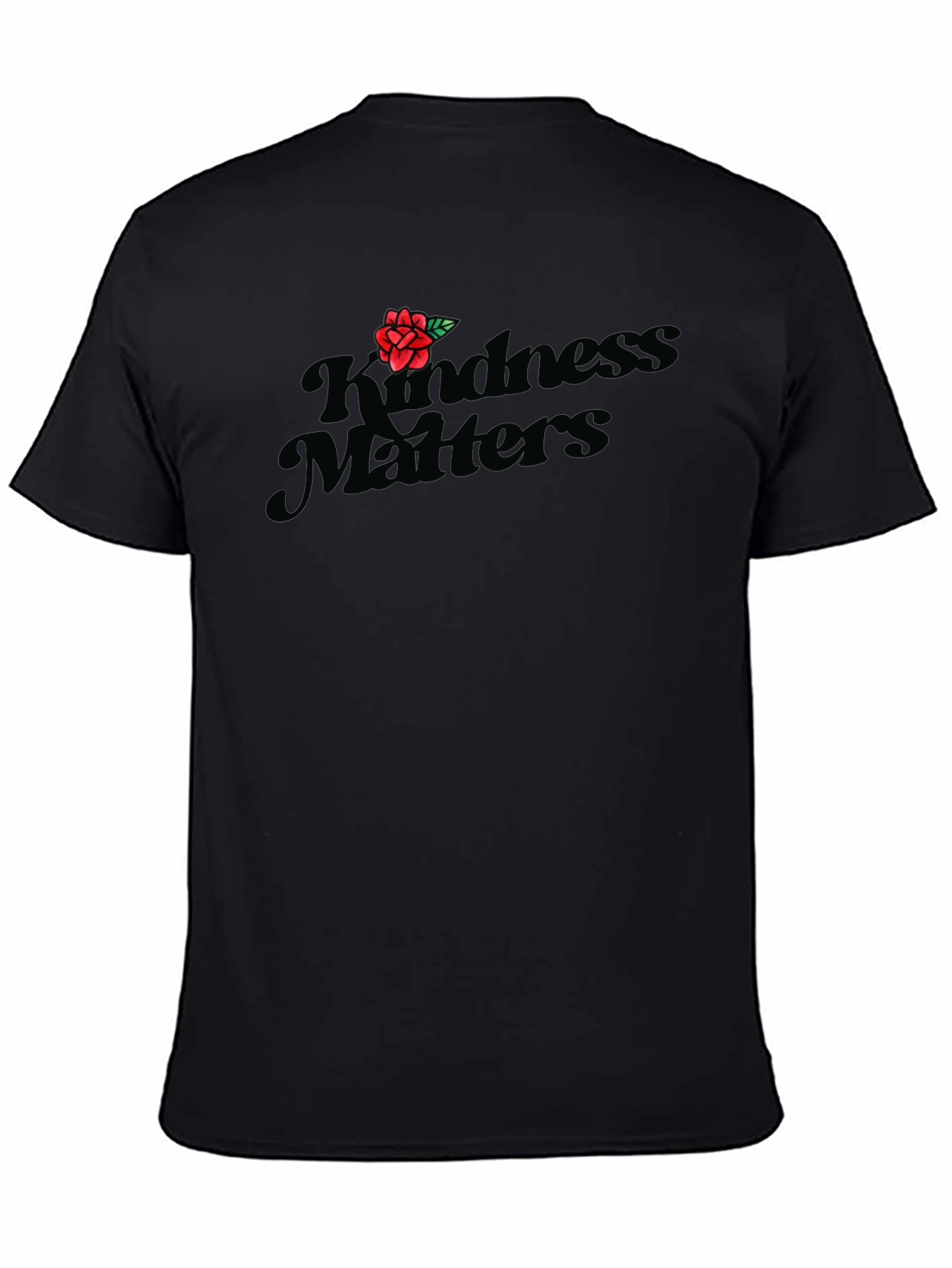 Black Kindness Matters Black T-Shirt with Rose view 4