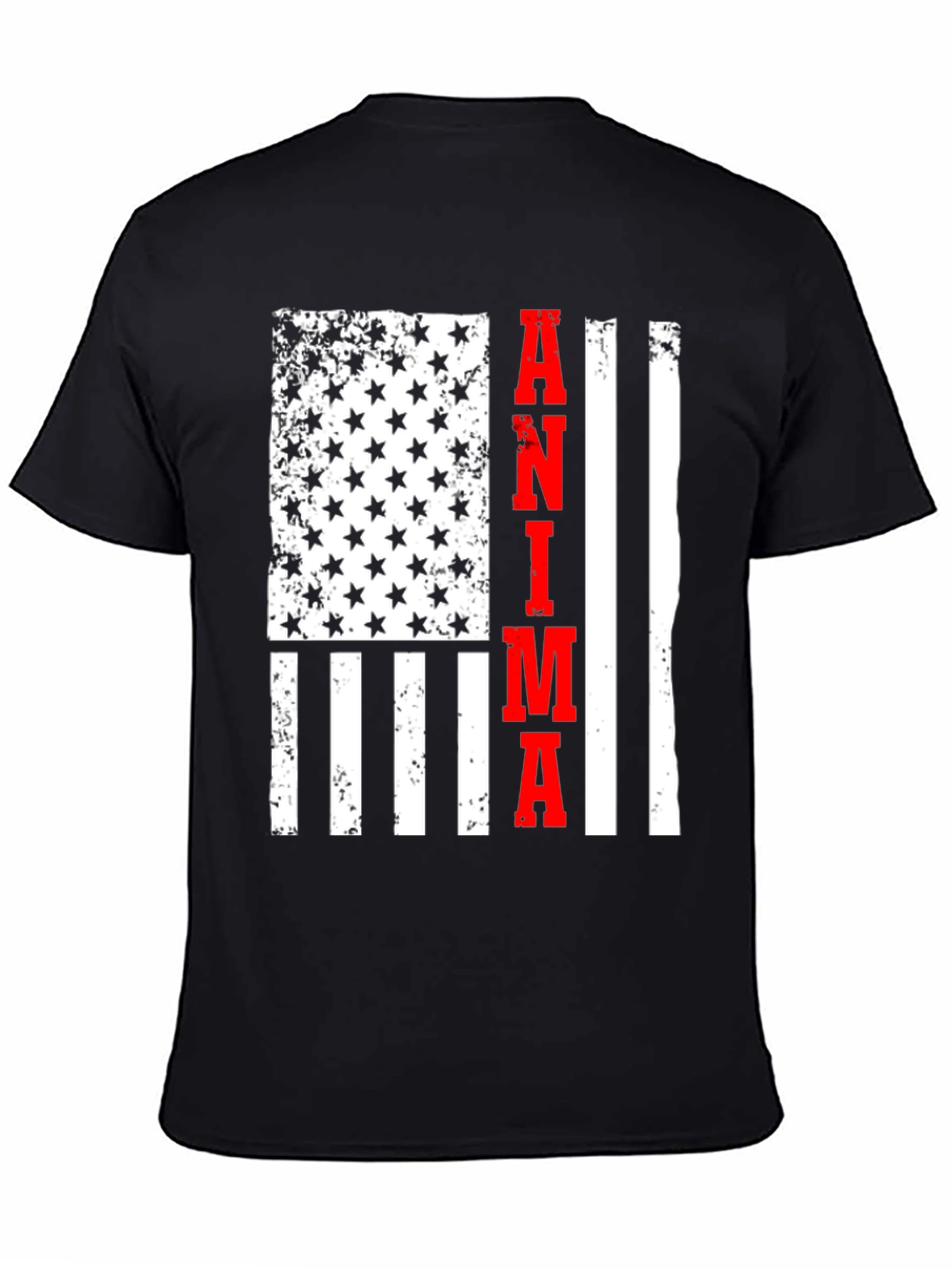Black Anima USA Flag Graphic Tee - Black view 4