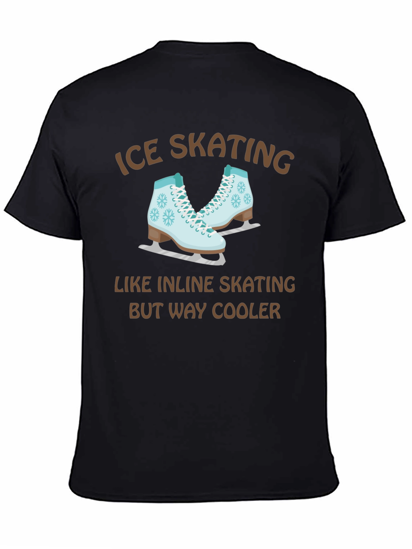 Black Ice Skating T-Shirt - Cooler Than Inline Skating! view 4