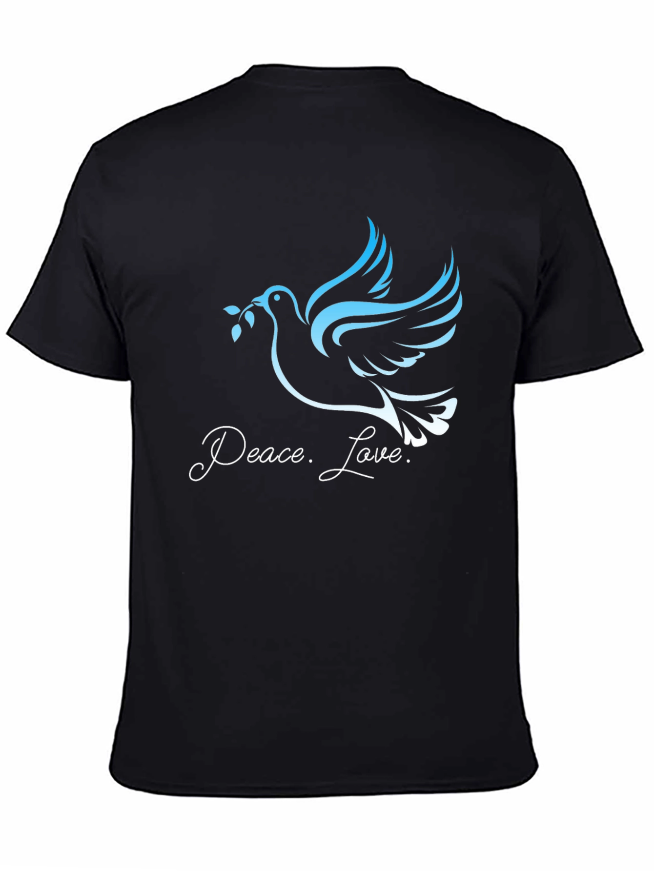 Black Peace and Love Dove Graphic Tee - Black view 4