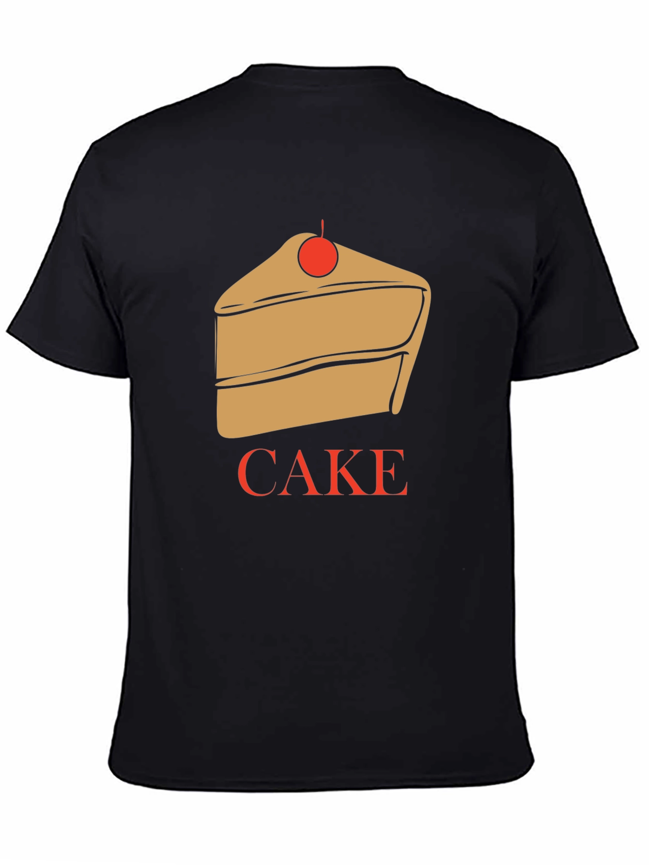 Black Cake Graphic T-Shirt - Unique Dessert Lover Tee view 4