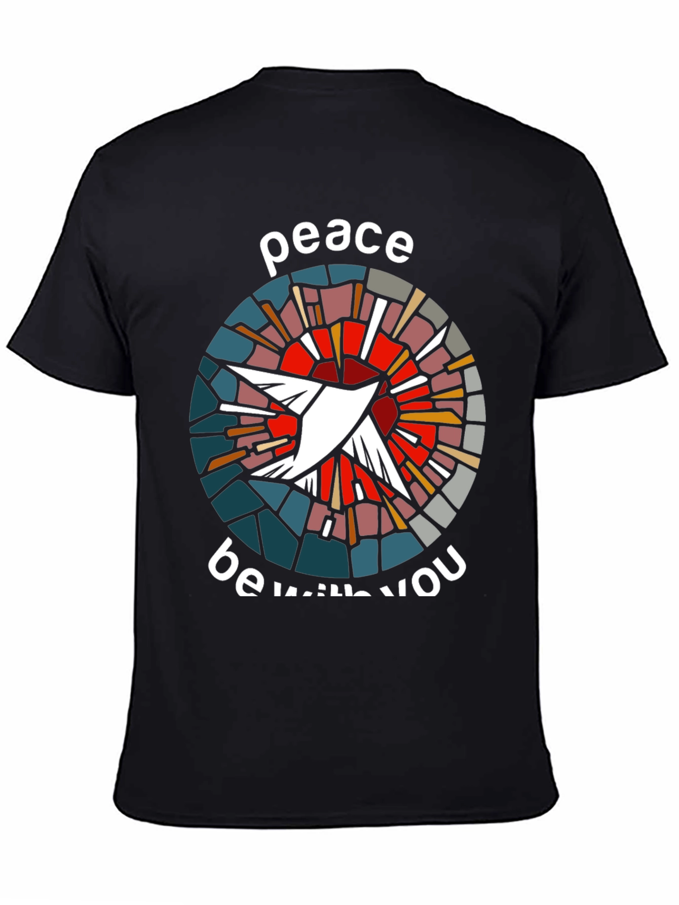 Black Peace Be With You Dove Graphic T-Shirt view 4