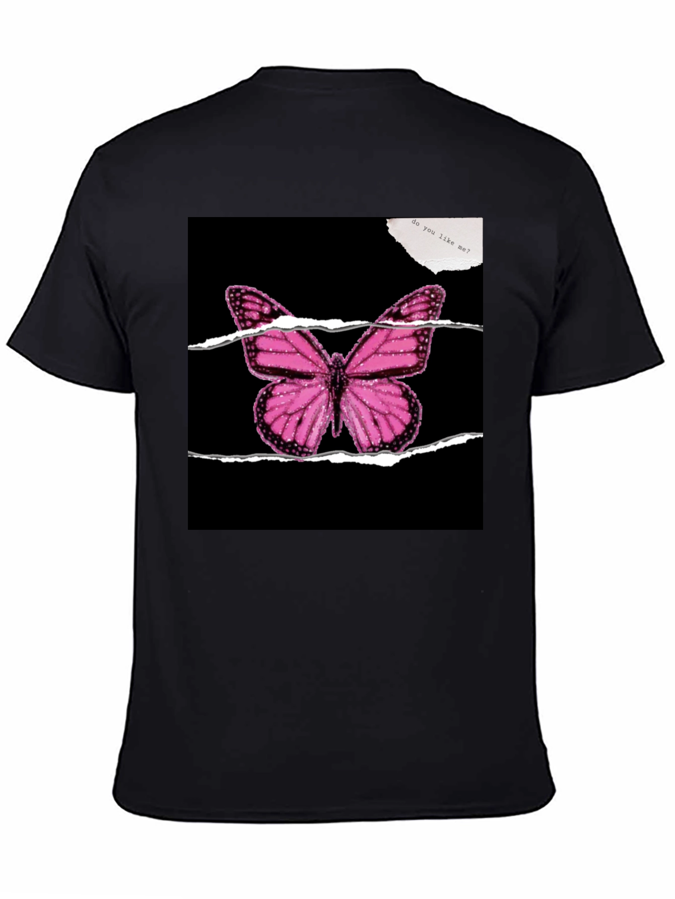 Black Butterfly Graphic Black T-Shirt view 4