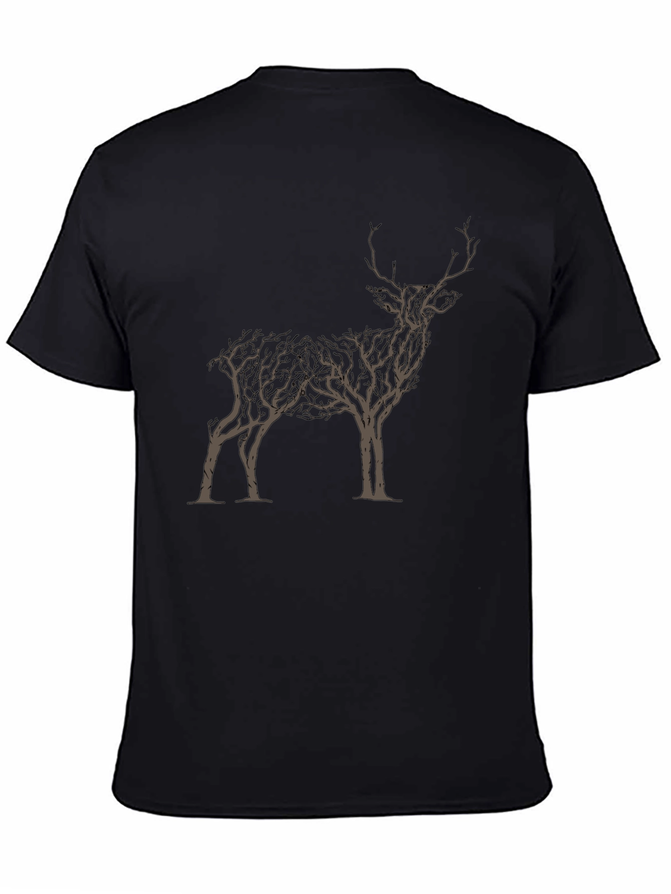 Black Nature Stag Graphic Tee - Black Cotton Blend view 4