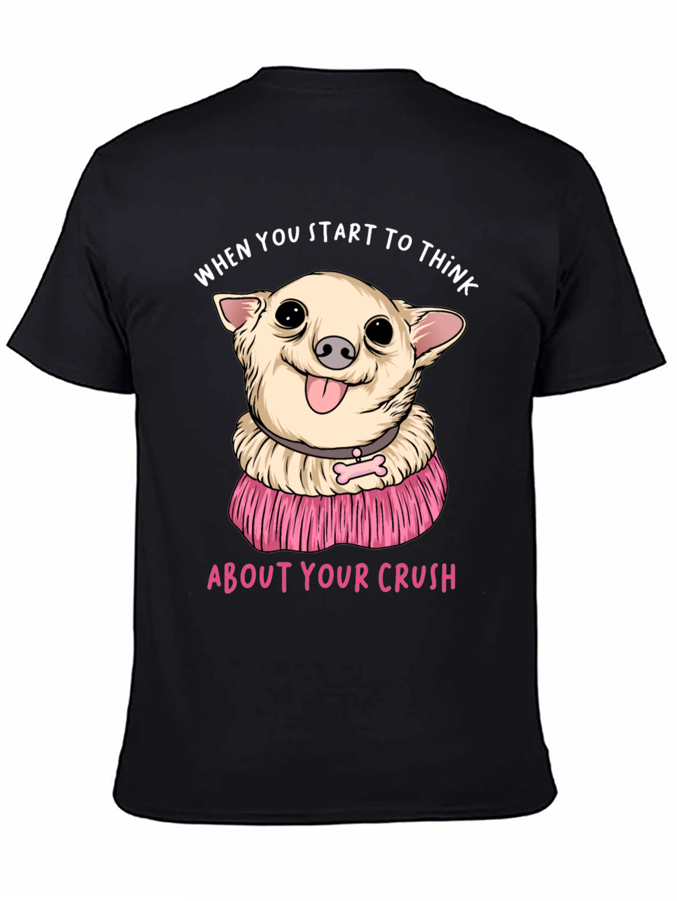 Black Chihuahua Crush T-Shirt:  When You Start To Think view 4