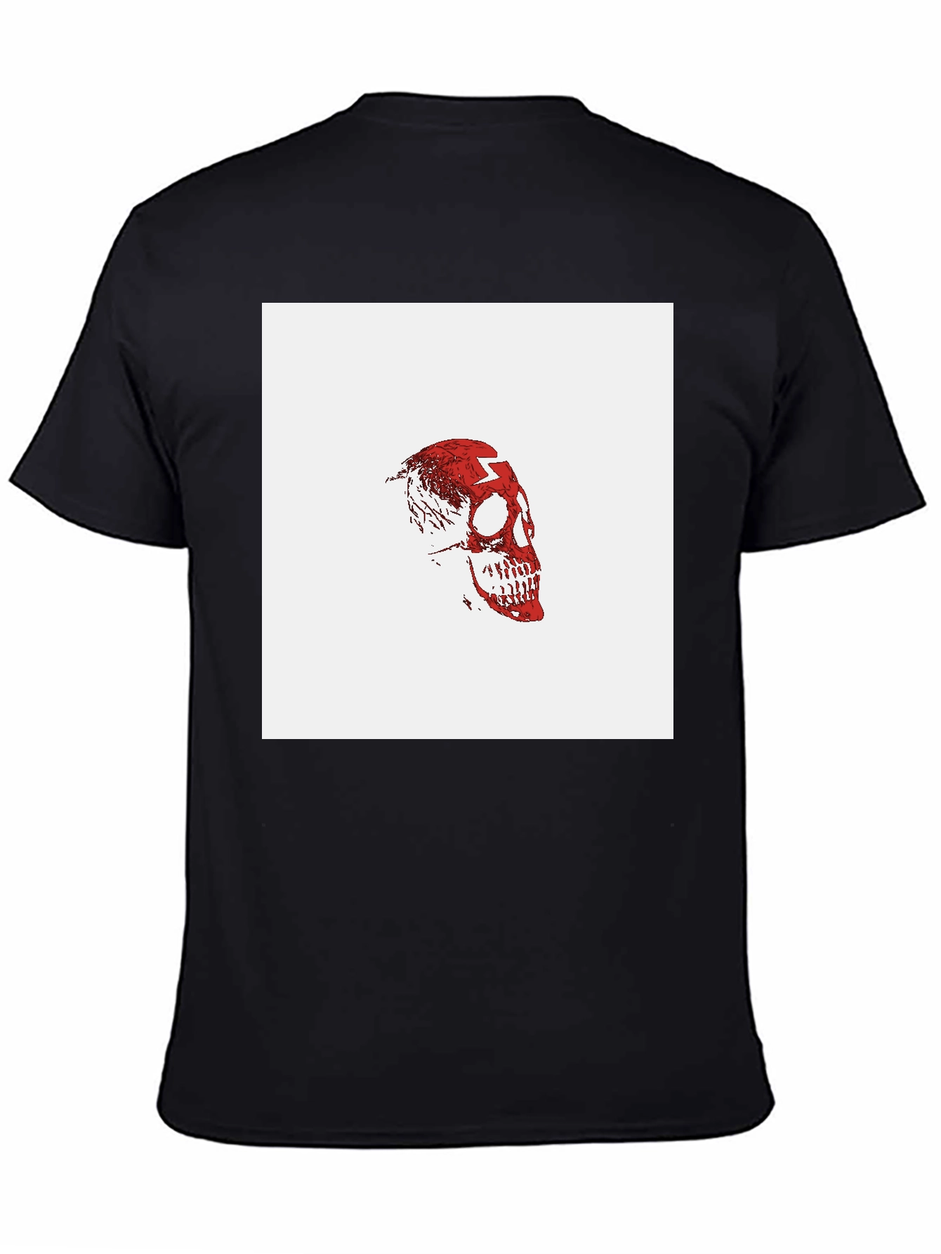 Black Skull Graphic Tee - Red Skull on Black Shirt view 4