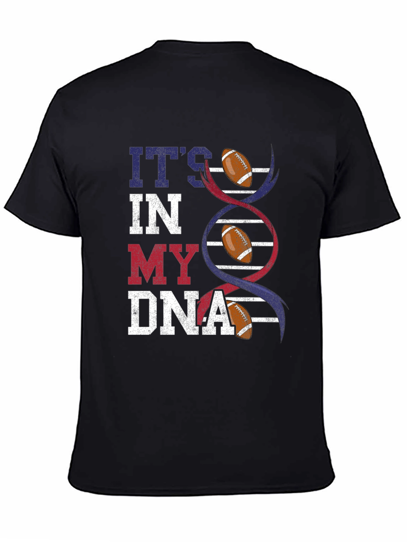 Black Football DNA Graphic T-Shirt view 4