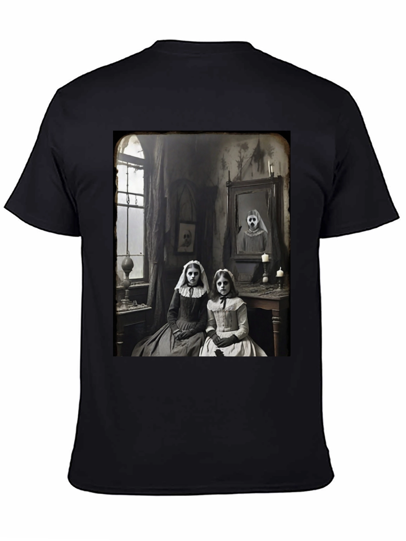 Creepy Sisters Graphic Tee - Vintage Horror Style - 4
