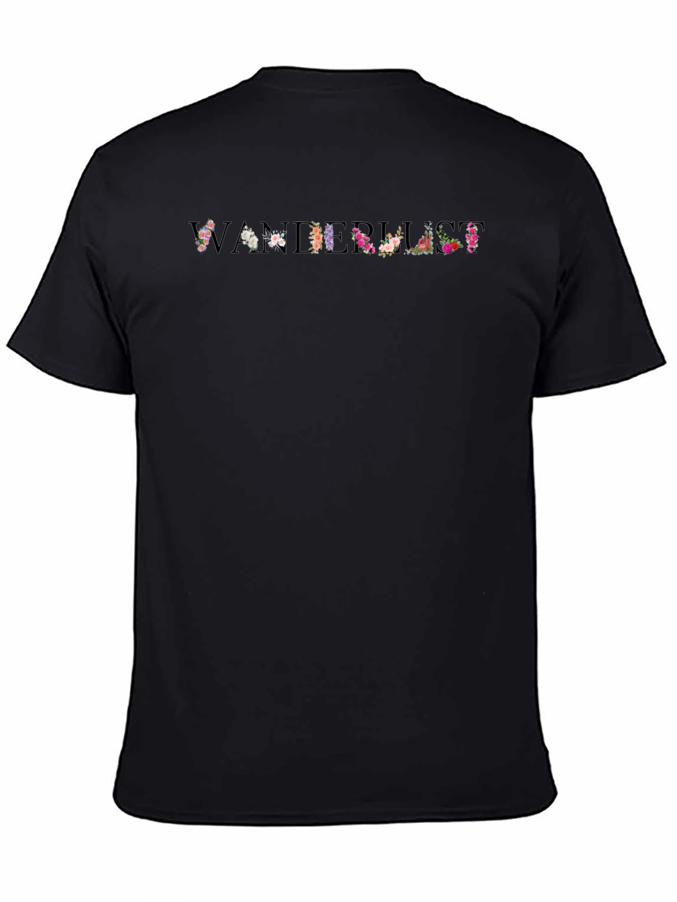 Black Floral Wanderlust Graphic Tee view 4