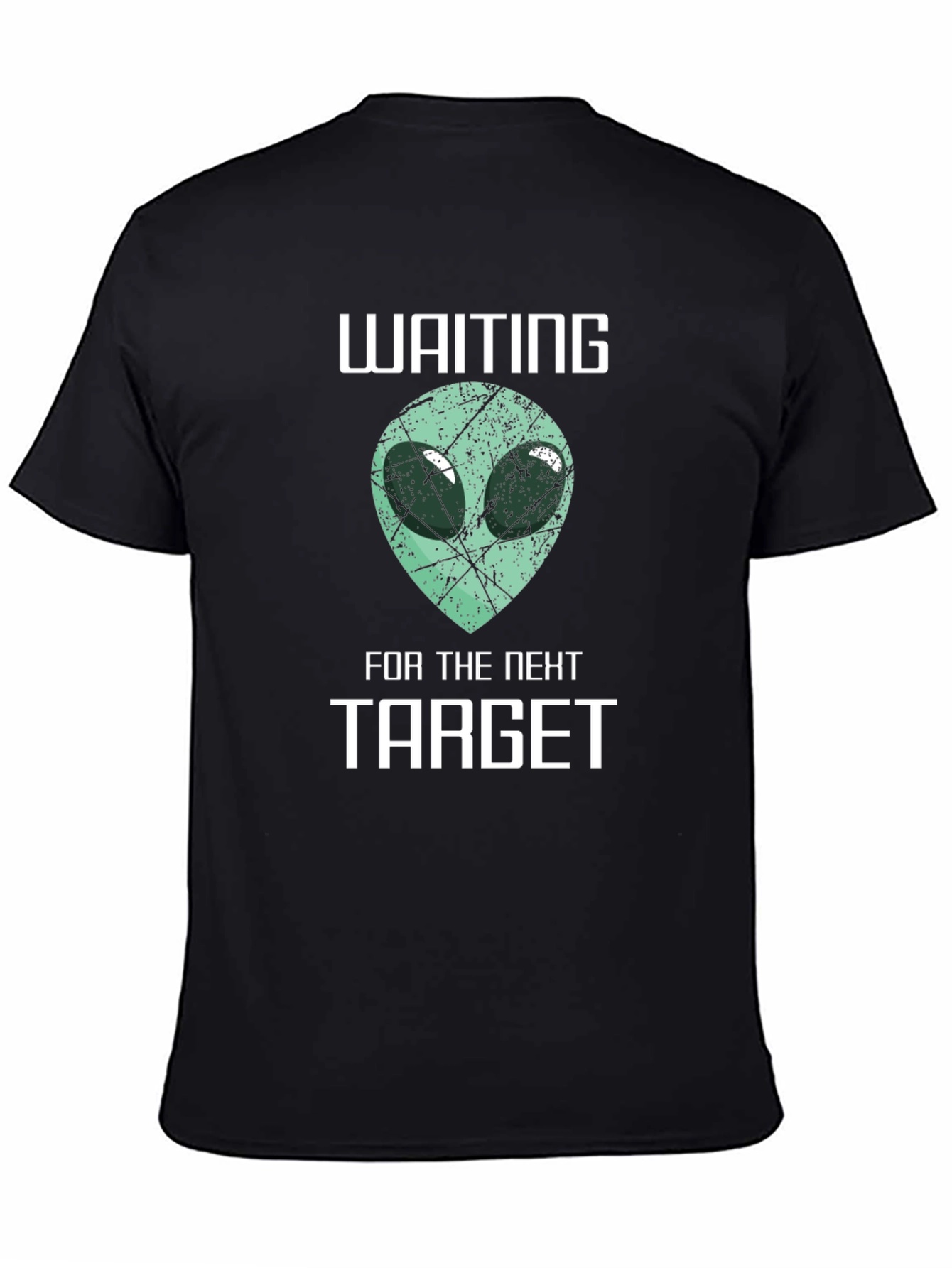 Black Waiting For The Next Target Alien Graphic T-Shirt view 4