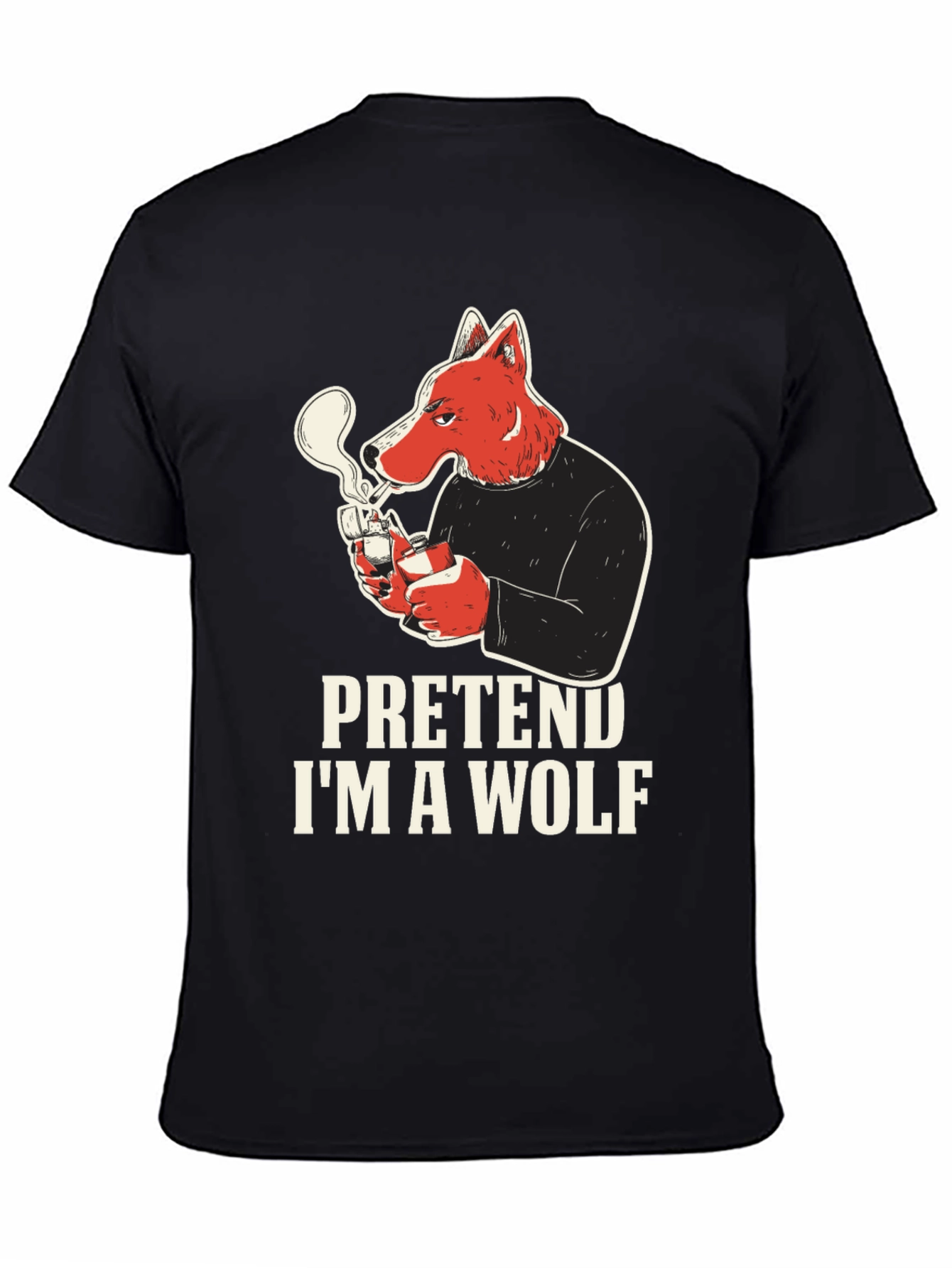 Black Pretend I'm A Wolf Graphic Tee view 4