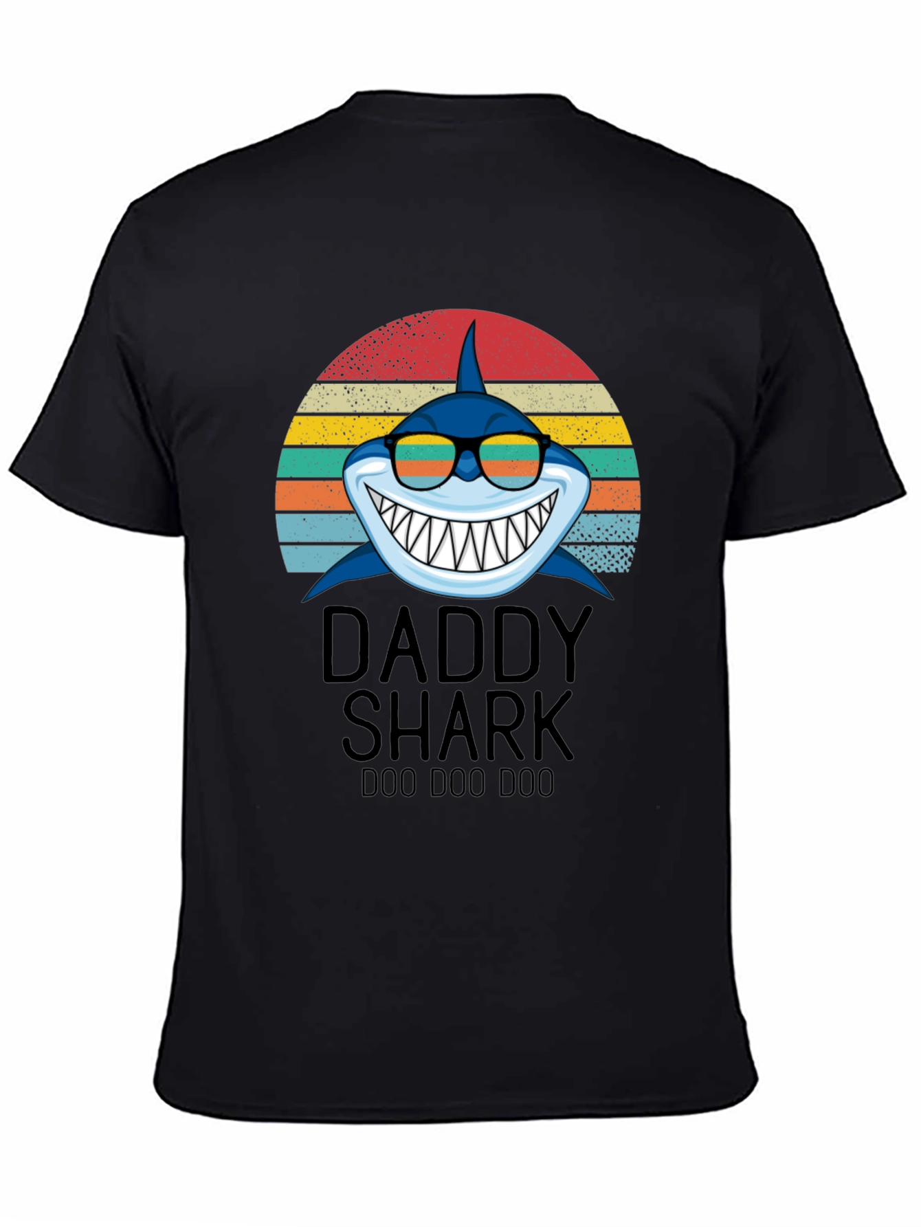 Black Daddy Shark Graphic T-Shirt view 4