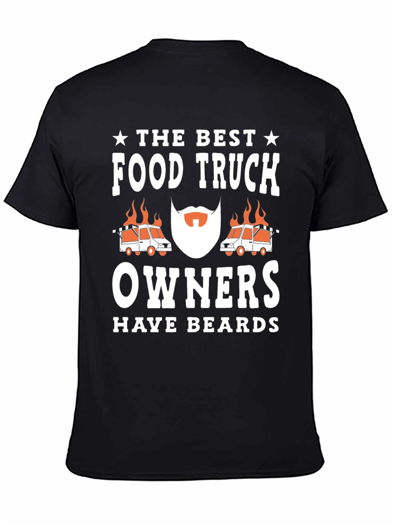Black Food Truck Owner Beard Graphic T-Shirt view 4