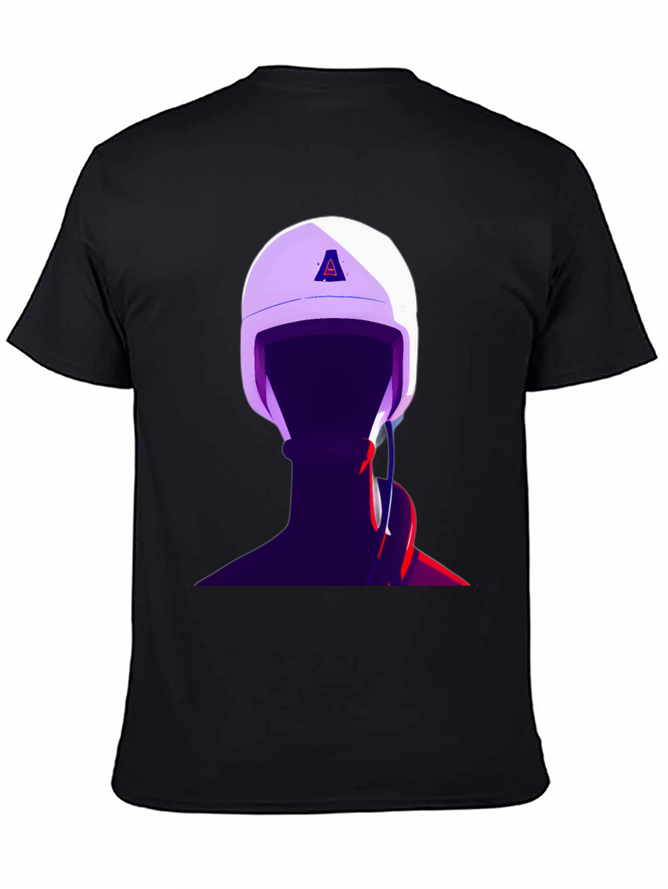 Black Abstract Helmet Graphic Tee - Stylish Menswear view 4