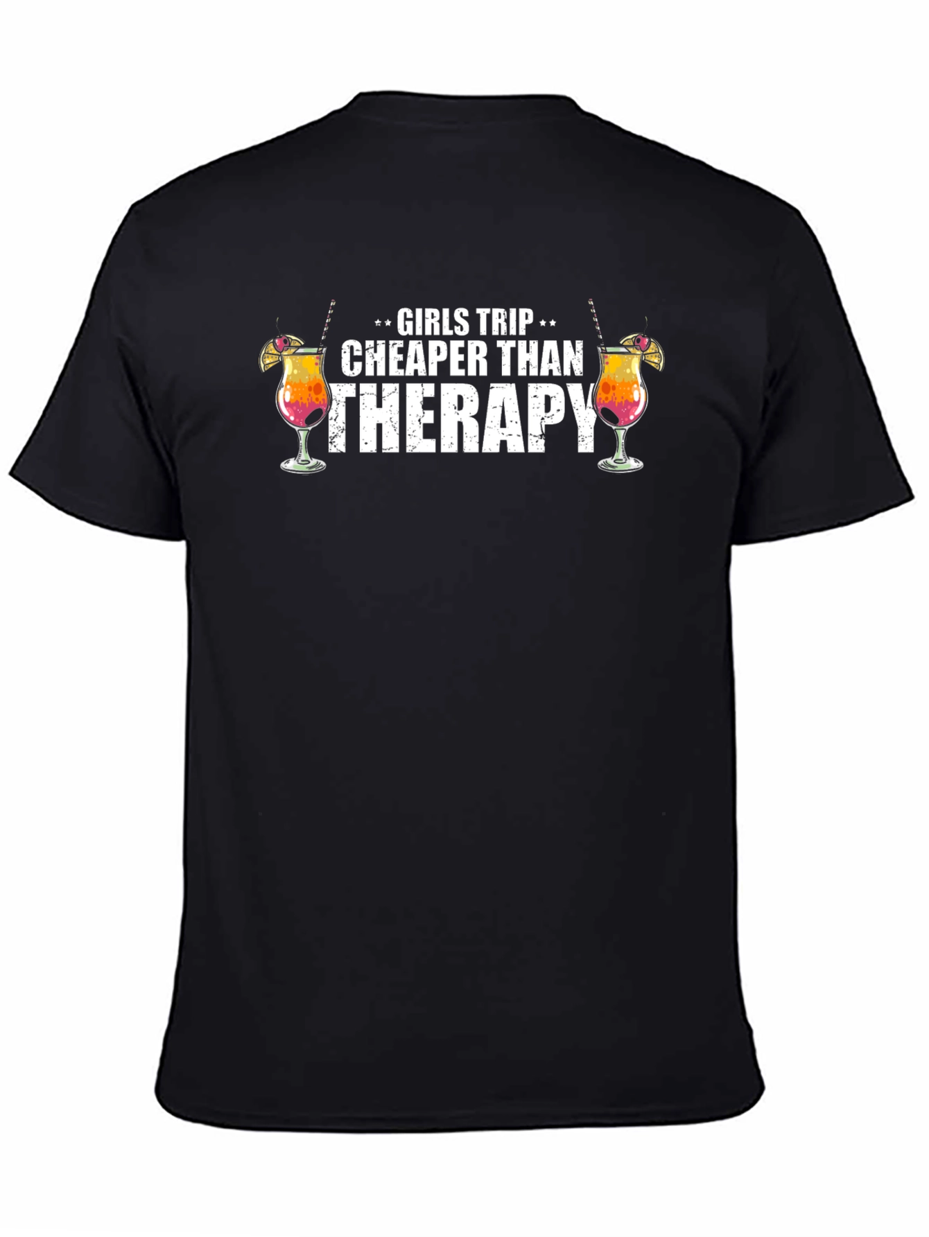 Black Girls Trip Cheaper Than Therapy T-Shirt view 4