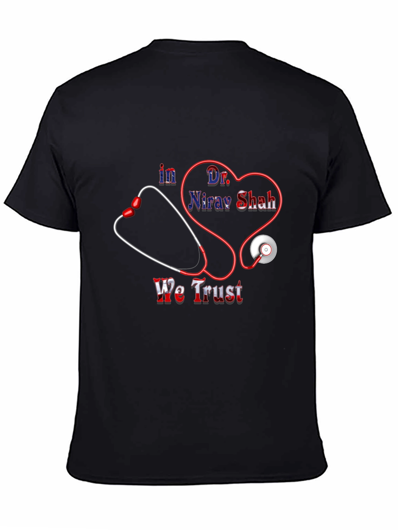 Black Dr. Nirav Shah We Trust Black T-Shirt view 4