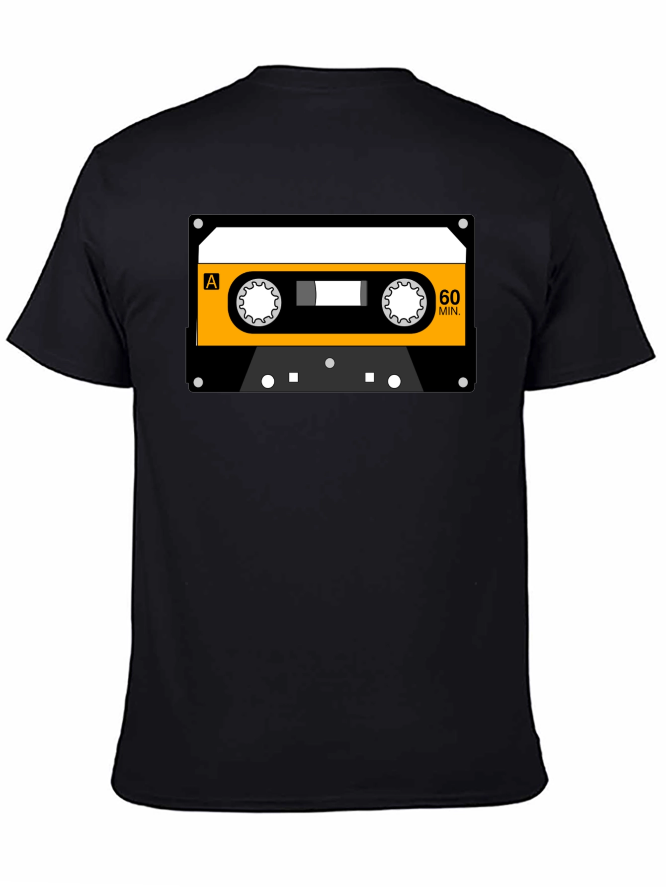 Black Retro Cassette Tape Graphic T-Shirt view 4