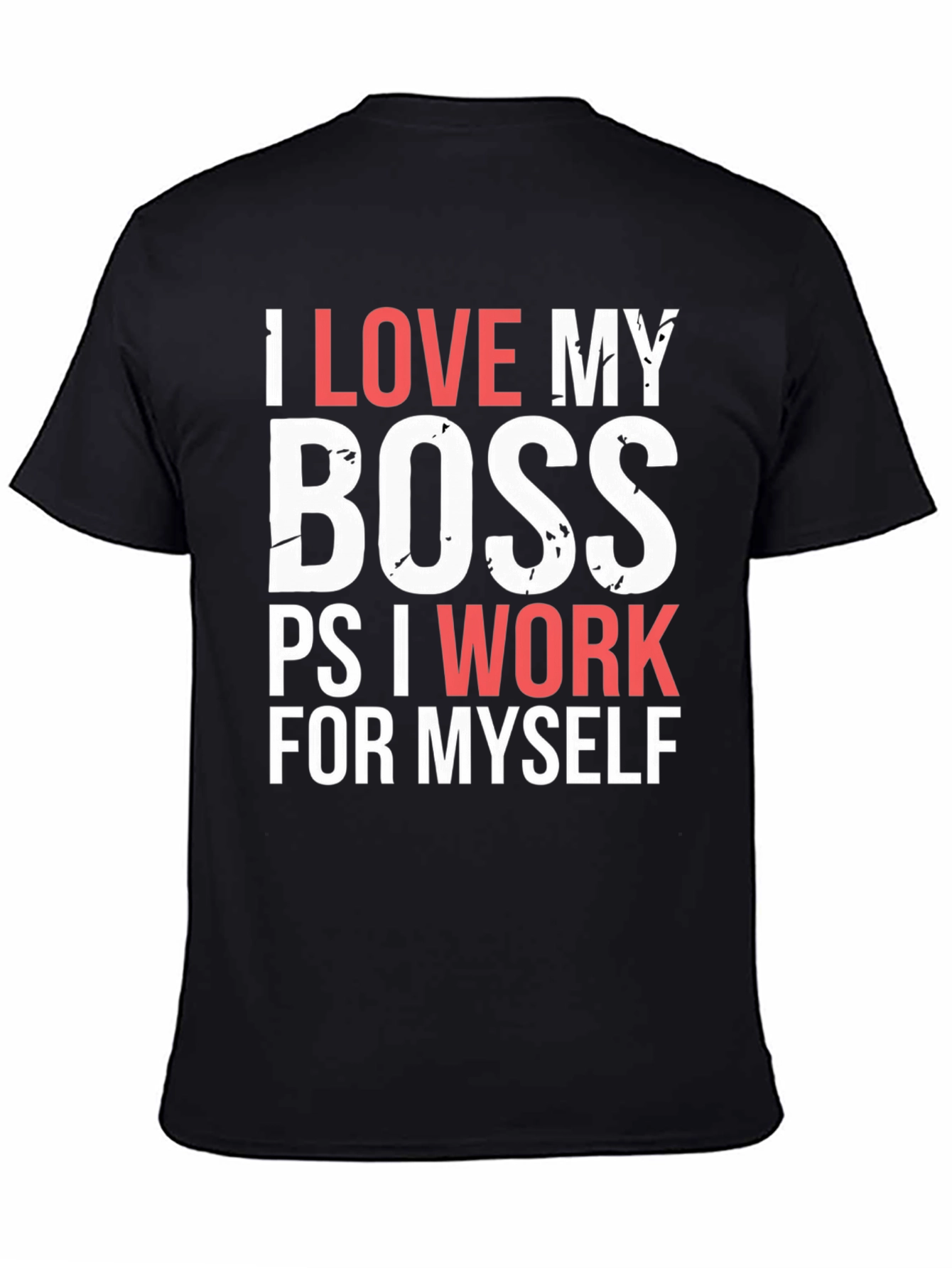 Black Funny I Love My Boss T-Shirt view 4