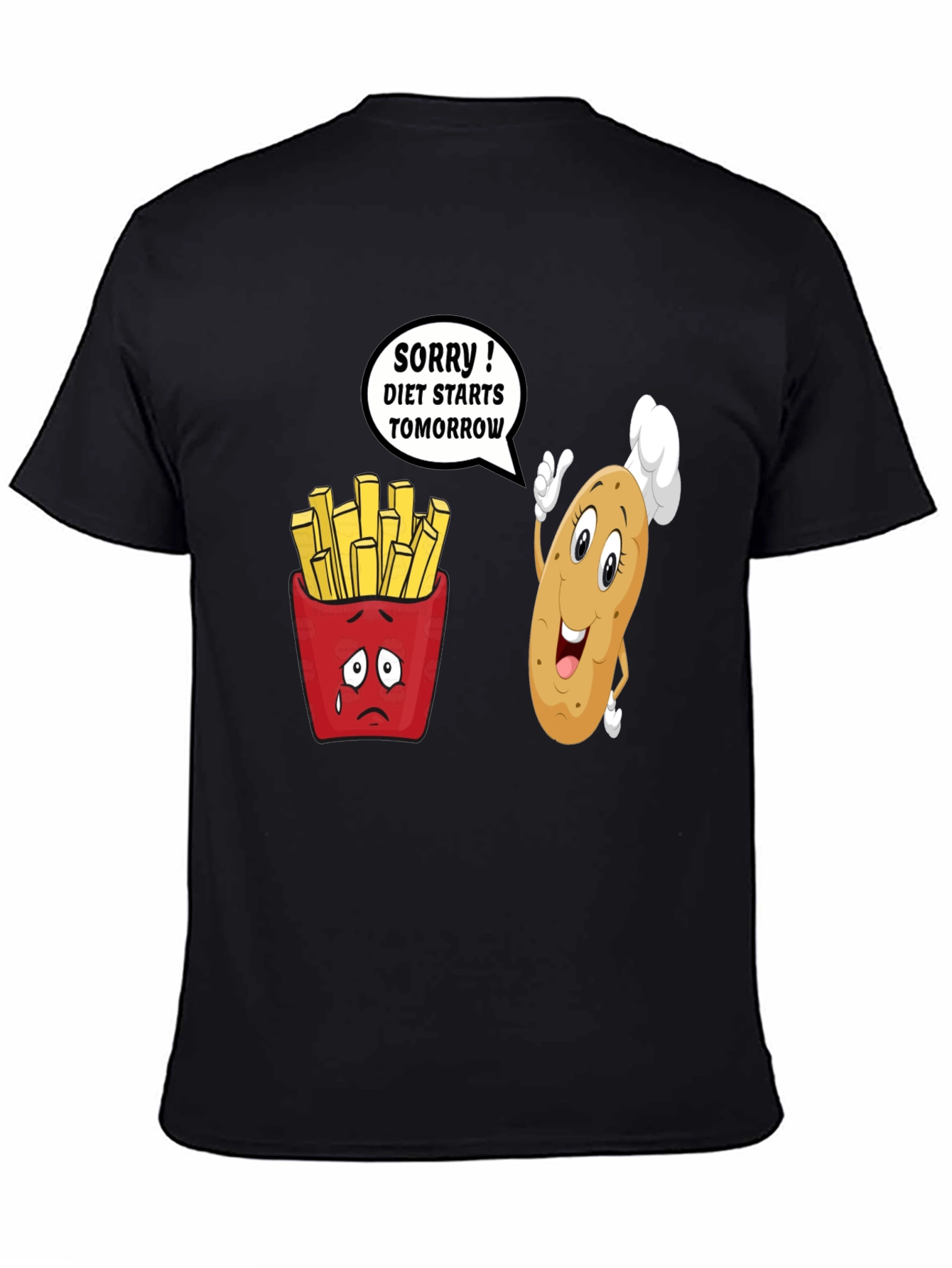 Black Diet Starts Tomorrow Funny T-Shirt view 4