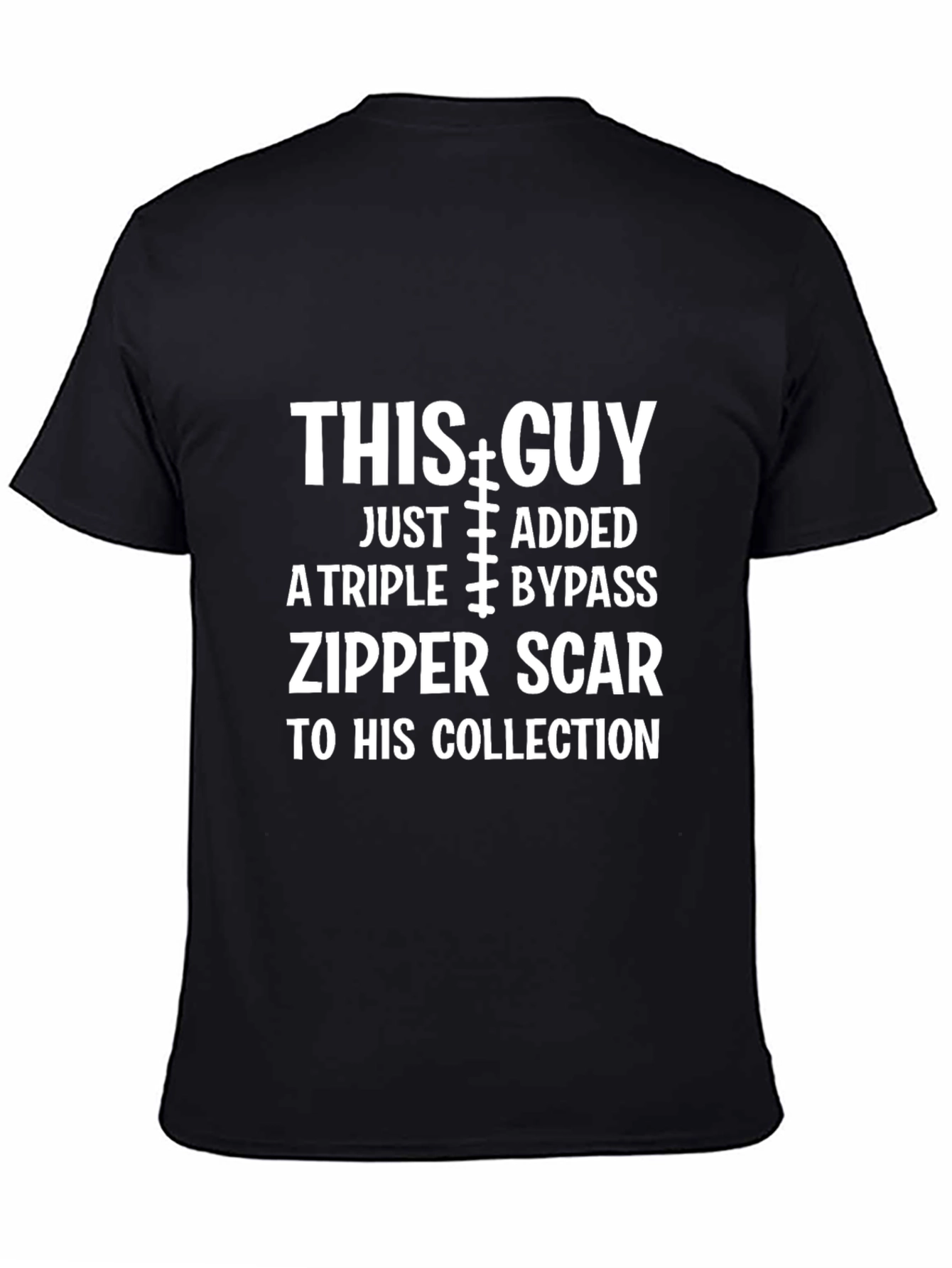 Black Triple Bypass Zipper Scar T-Shirt view 4