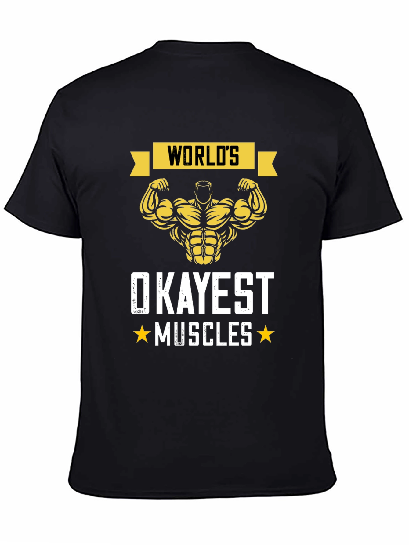 Black World's Okayest Muscles Graphic T-Shirt view 4