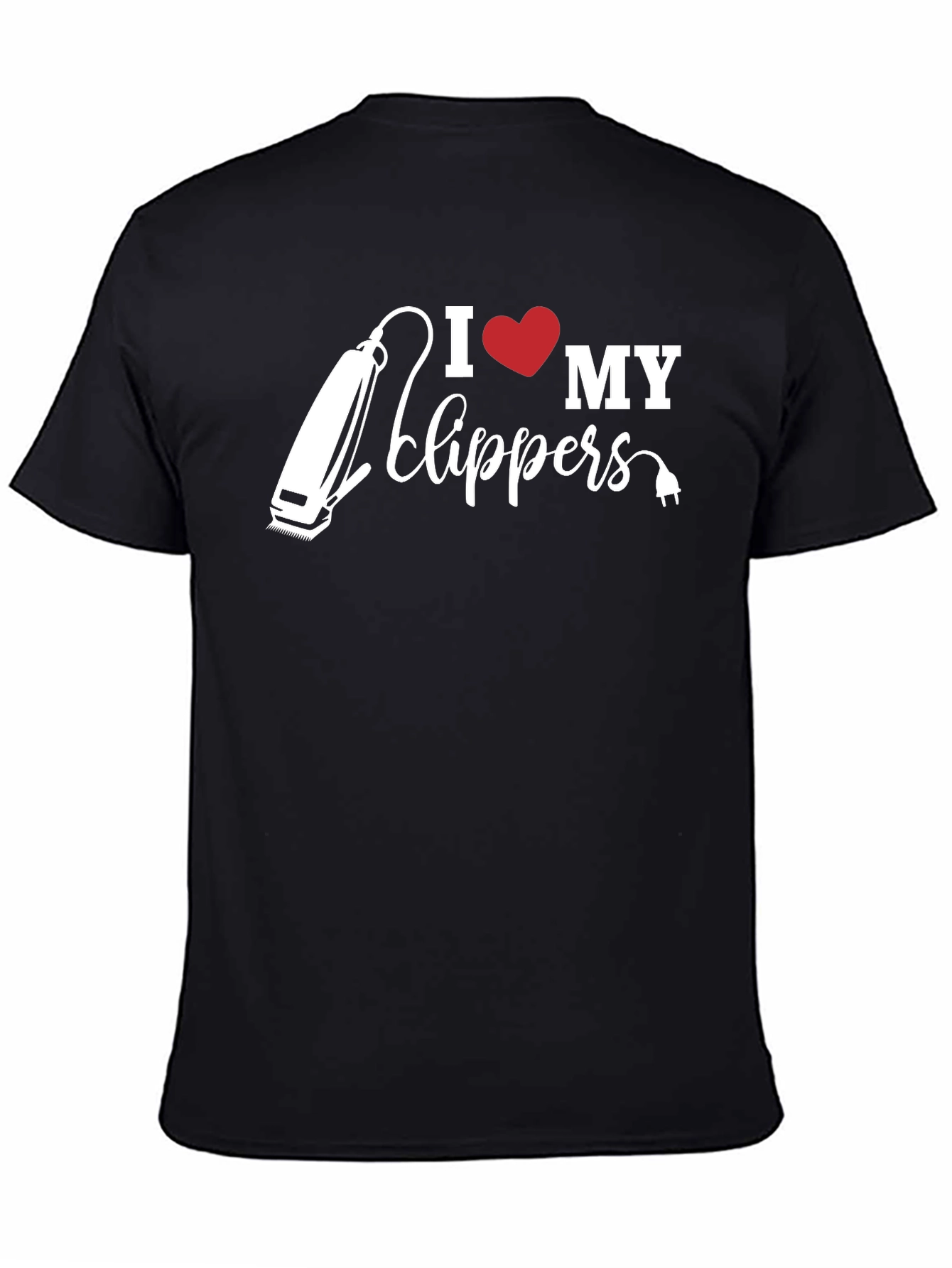 Black I Love My Clippers T-Shirt - Barber Gift view 4