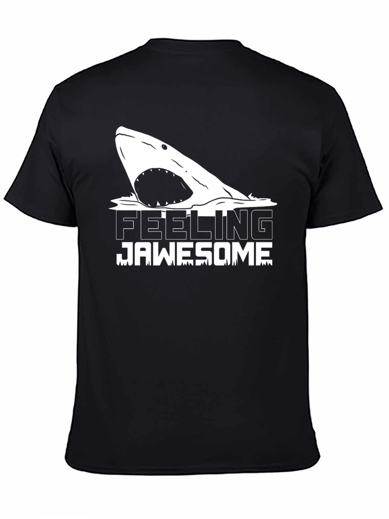 Black Feeling Jawsome Graphic Tee - Black T-Shirt view 4