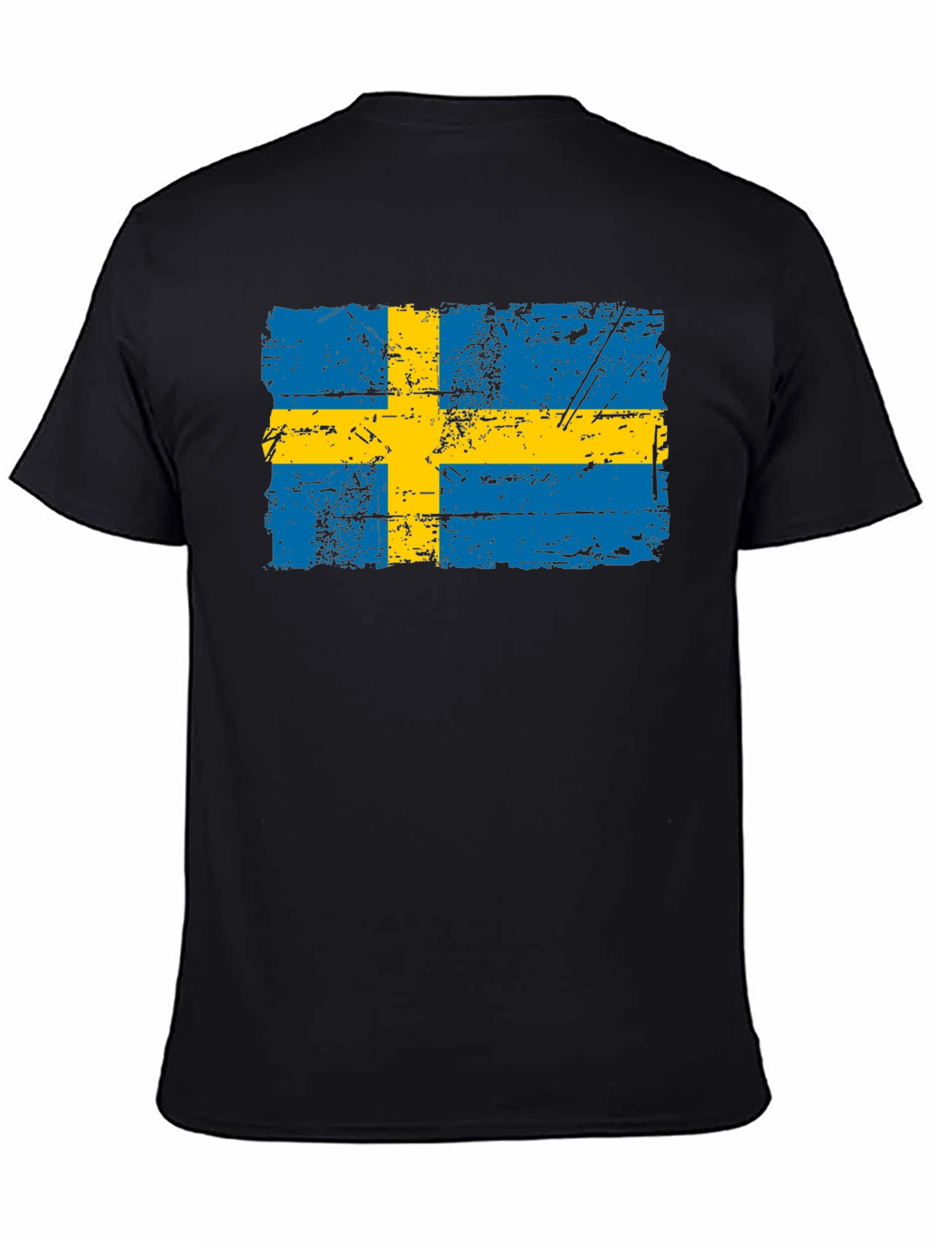 Black Sweden Flag Distressed T-Shirt view 4