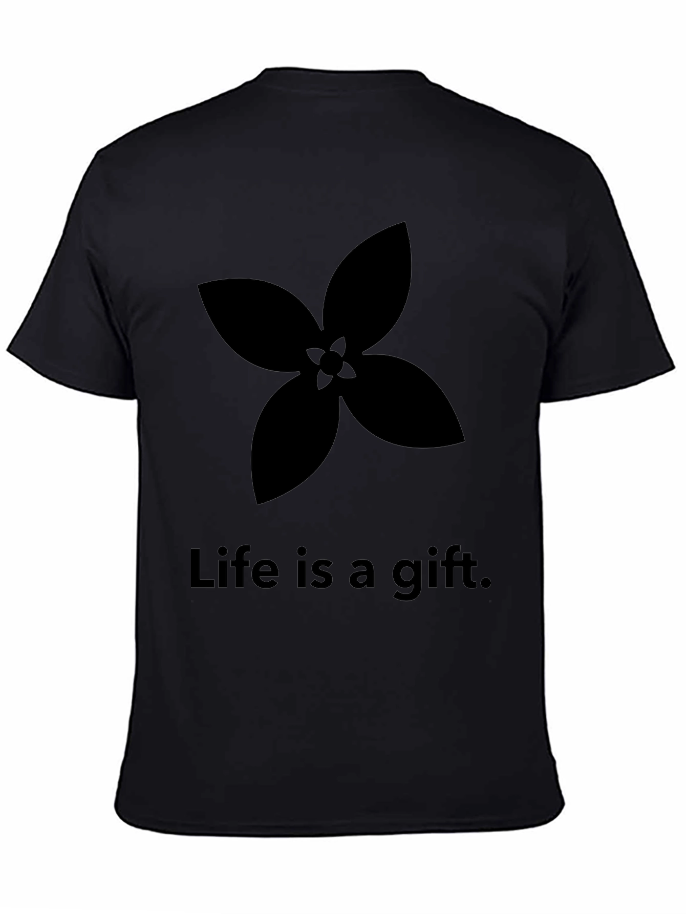 Black Life is a Gift Graphic Tee - Stylish Black T-Shirt view 4