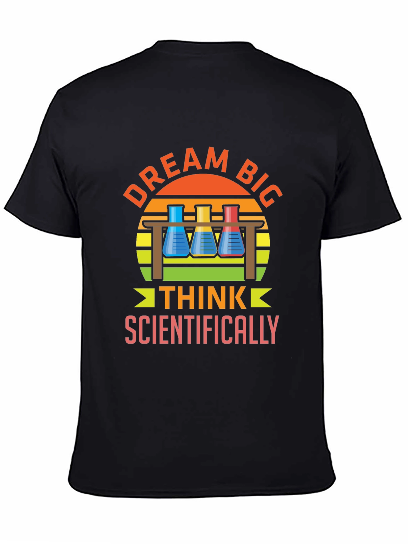 Black Dream Big Think Scientifically T-Shirt view 4