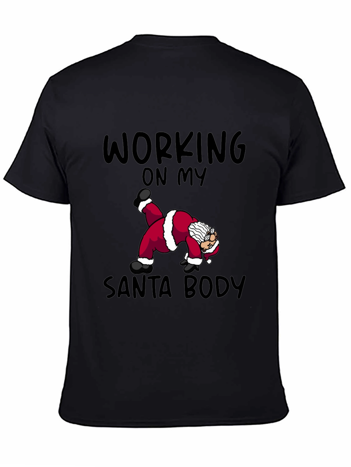 Black Funny Santa Workout T-Shirt view 4