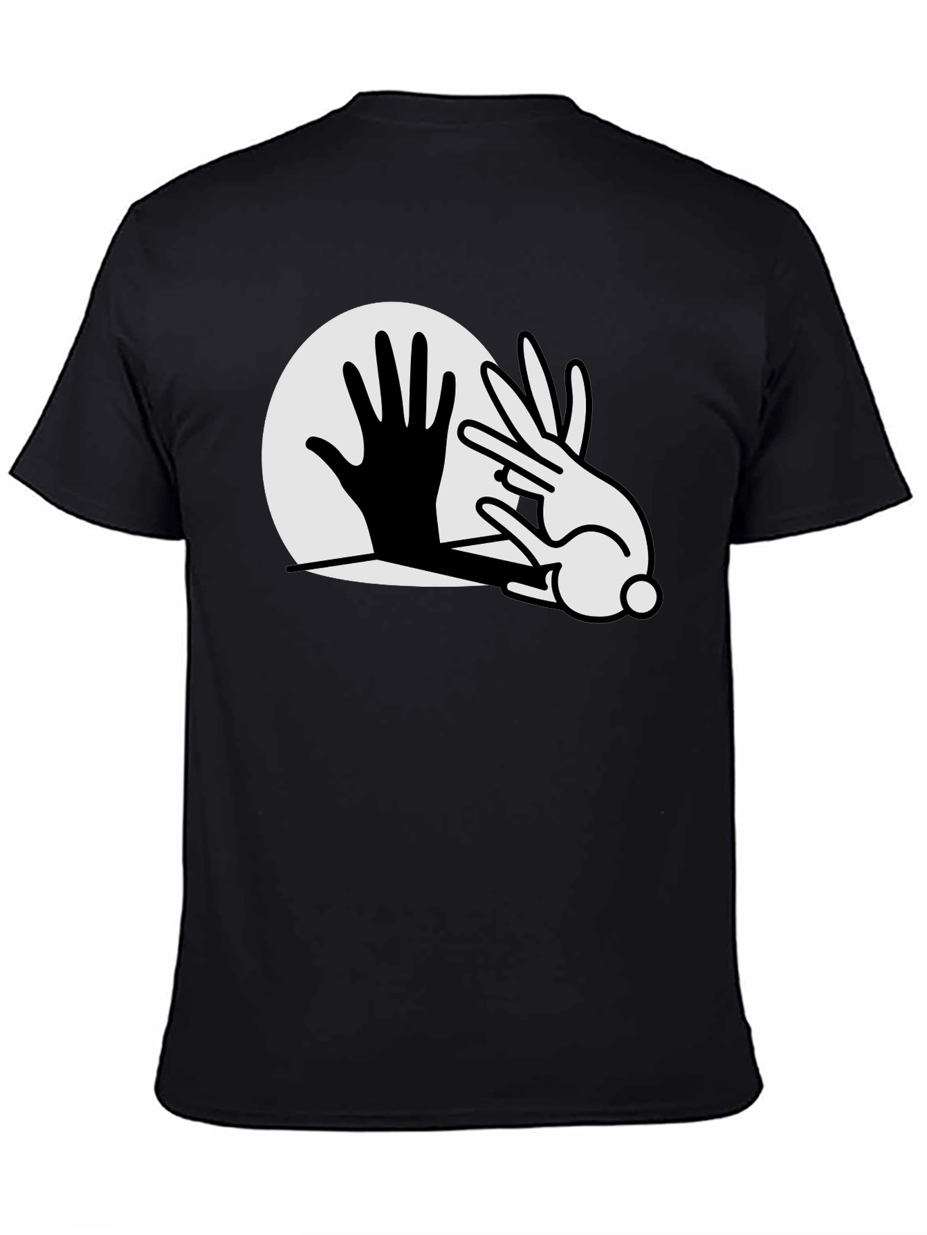 Black Rabbit Shadow Play Graphic T-Shirt - Black view 4