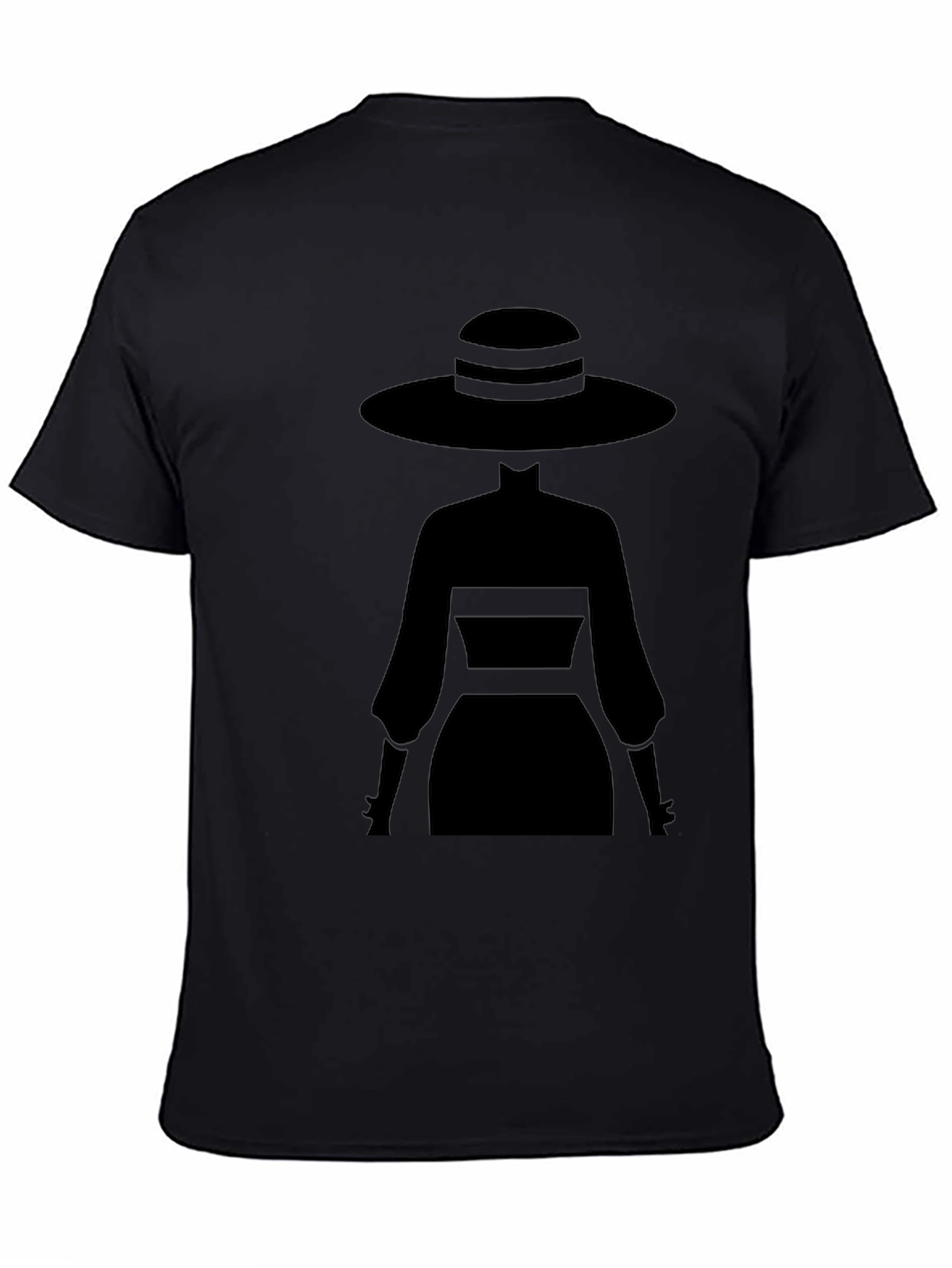 Black Elegant Silhouette Tee - Mystery Woman Style view 4