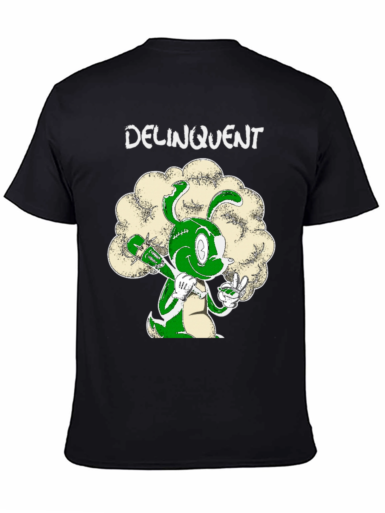 Black Delinquent Bunny T-Shirt - Graphic Tee view 4