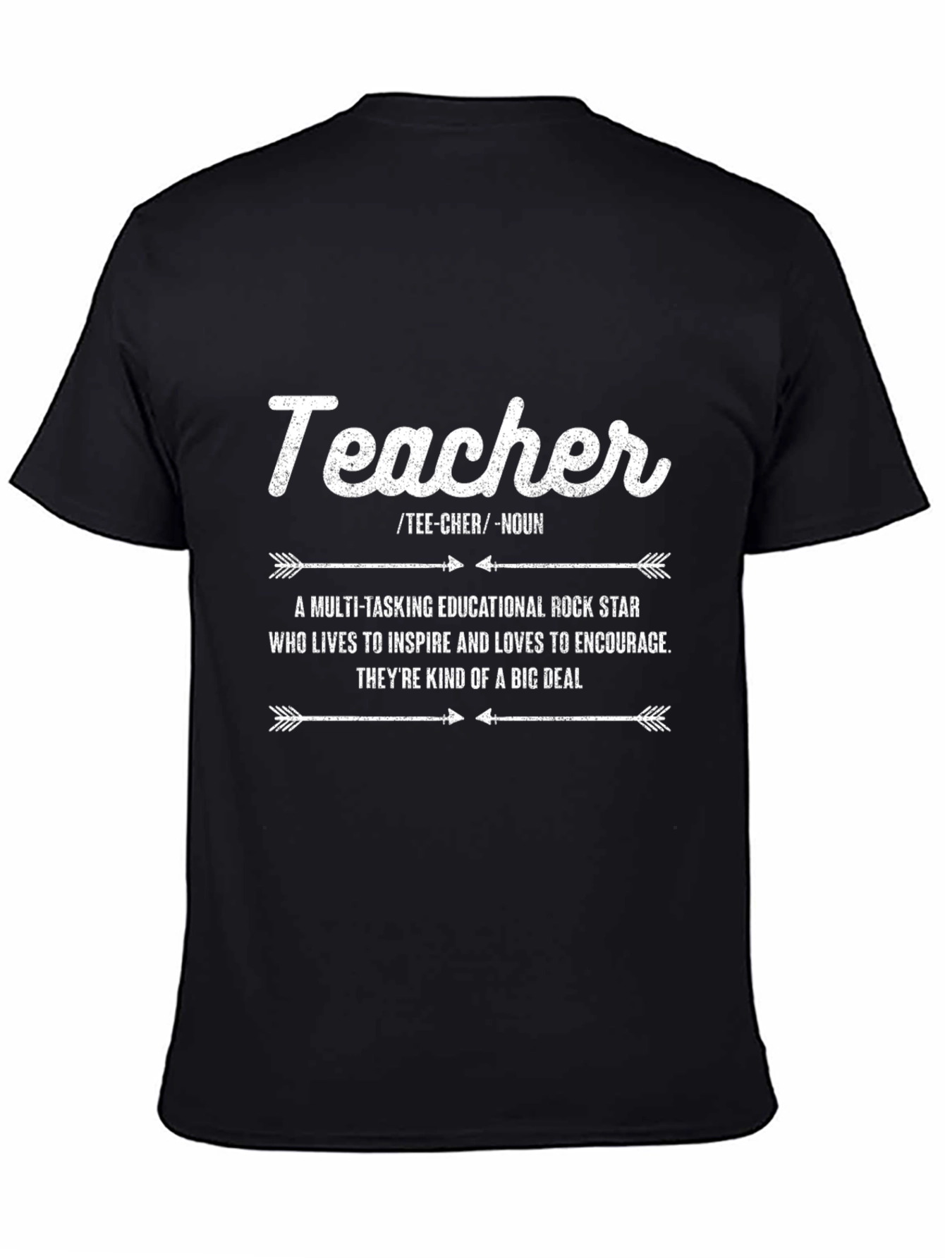 Black Teacher Definition Graphic Tee - Black Cotton T-Shirt view 4