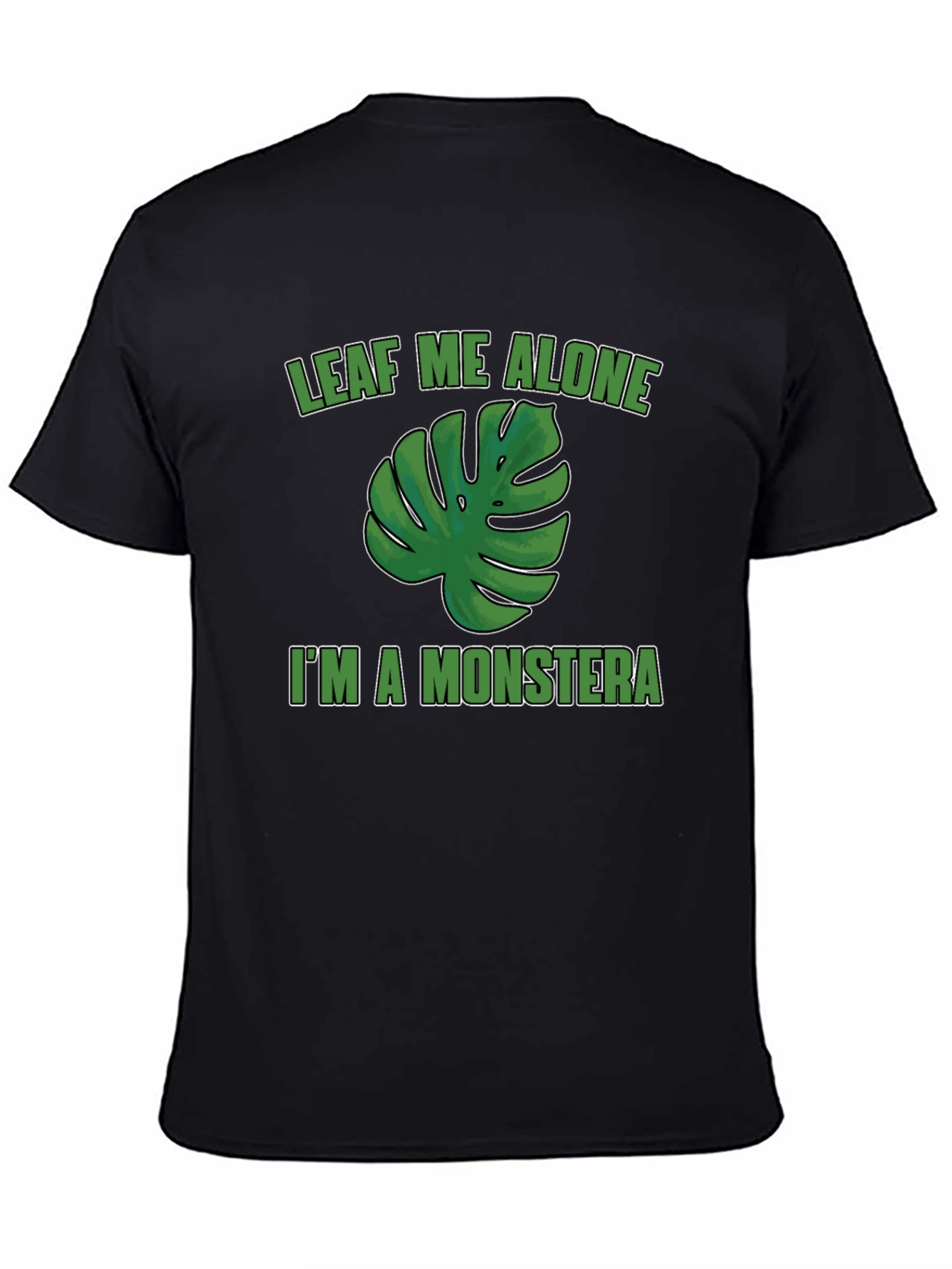Black Leaf Me Alone Monstera Graphic T-Shirt view 4